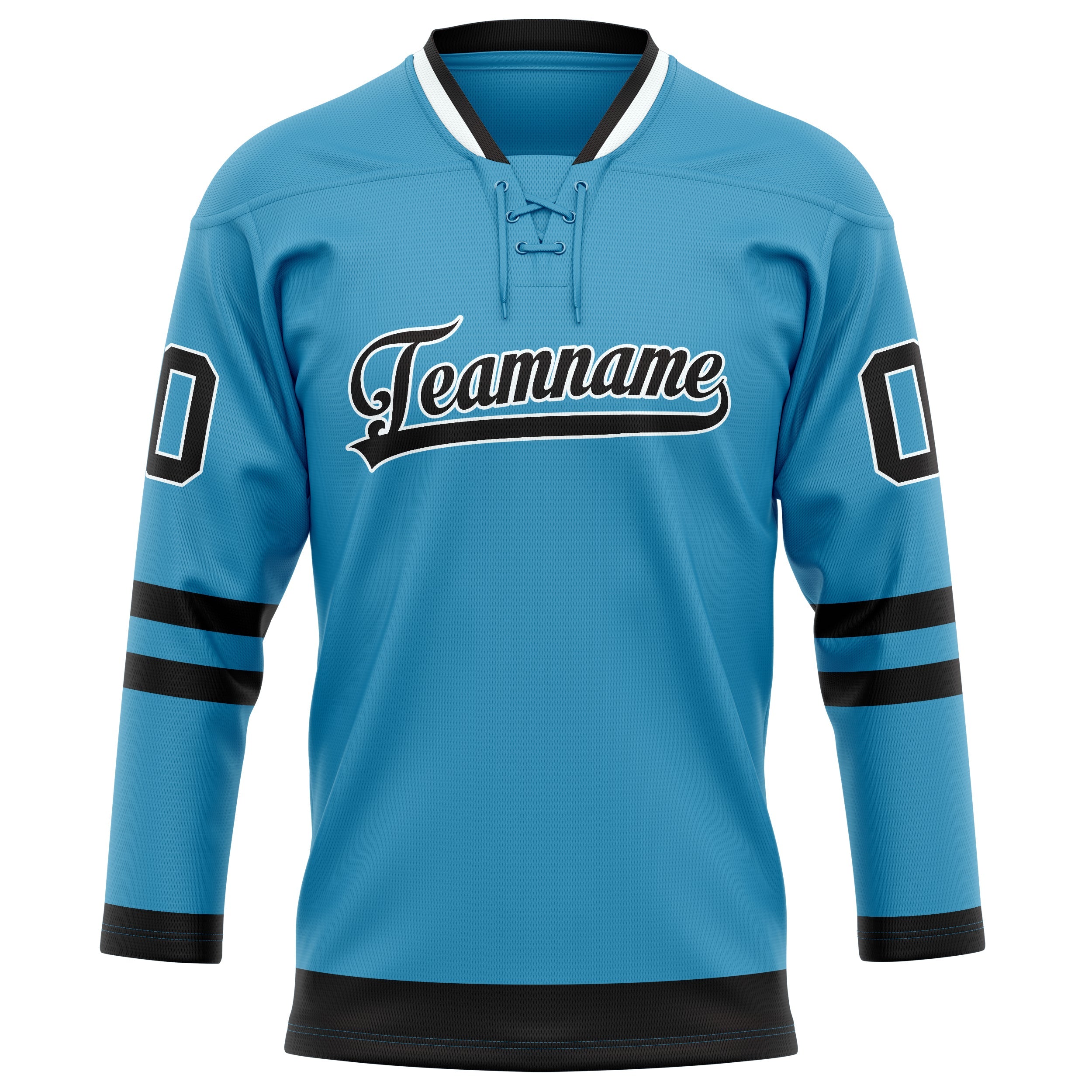 Custom Panther Blue Black Solid Colour Hockey Jersey