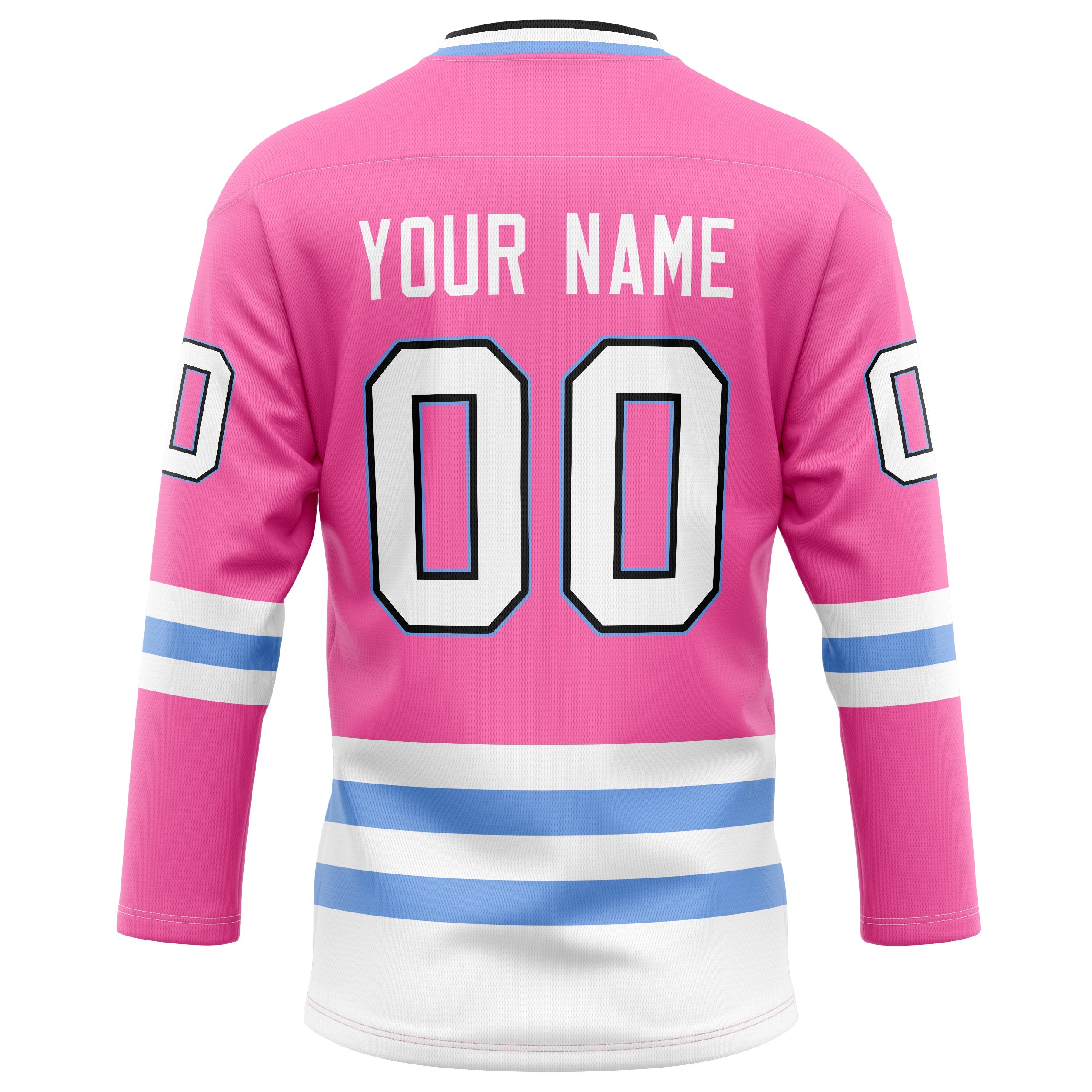 Custom Pink Light Blue Solid Colour Hockey Jersey
