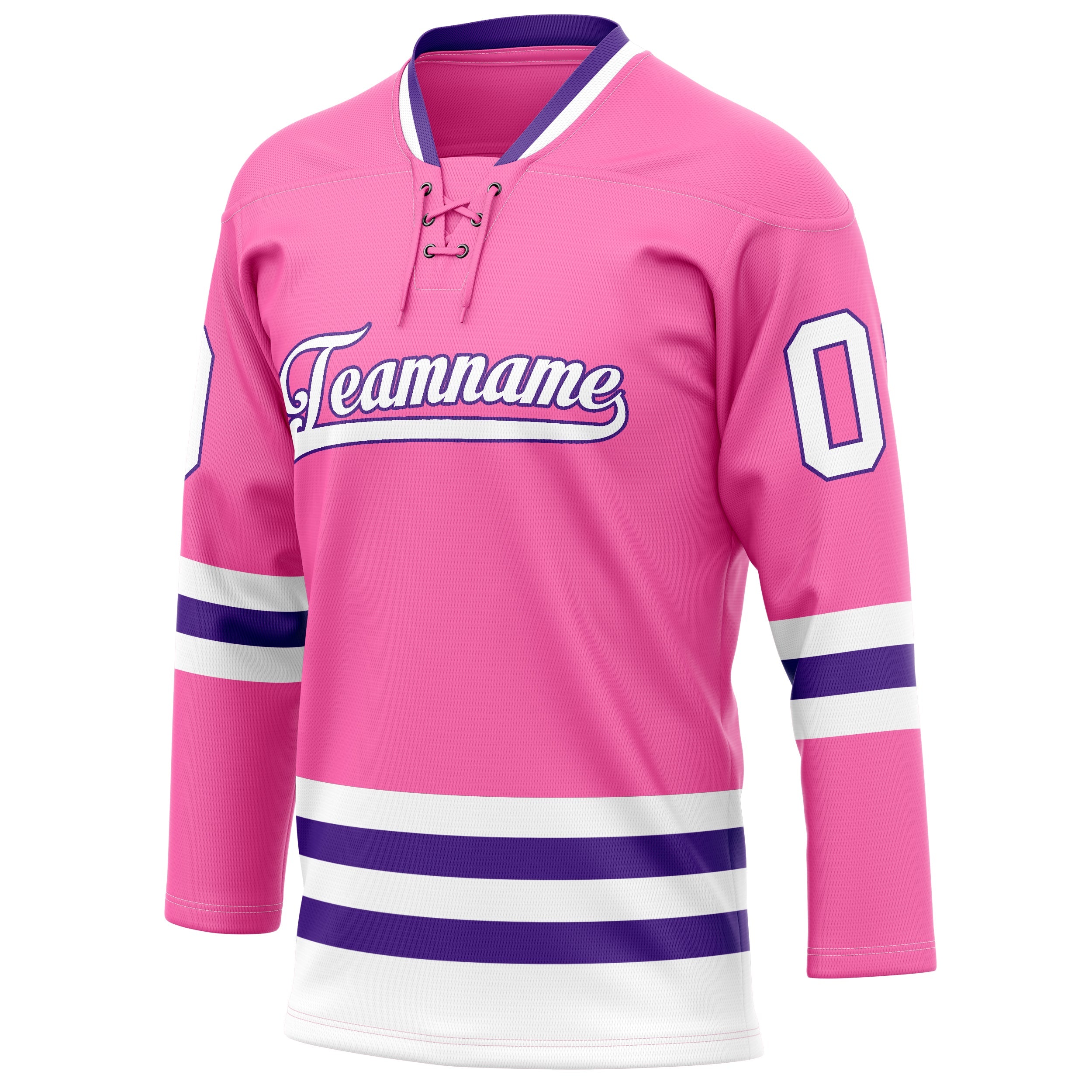 Custom Pink Purple Solid Colour Hockey Jersey