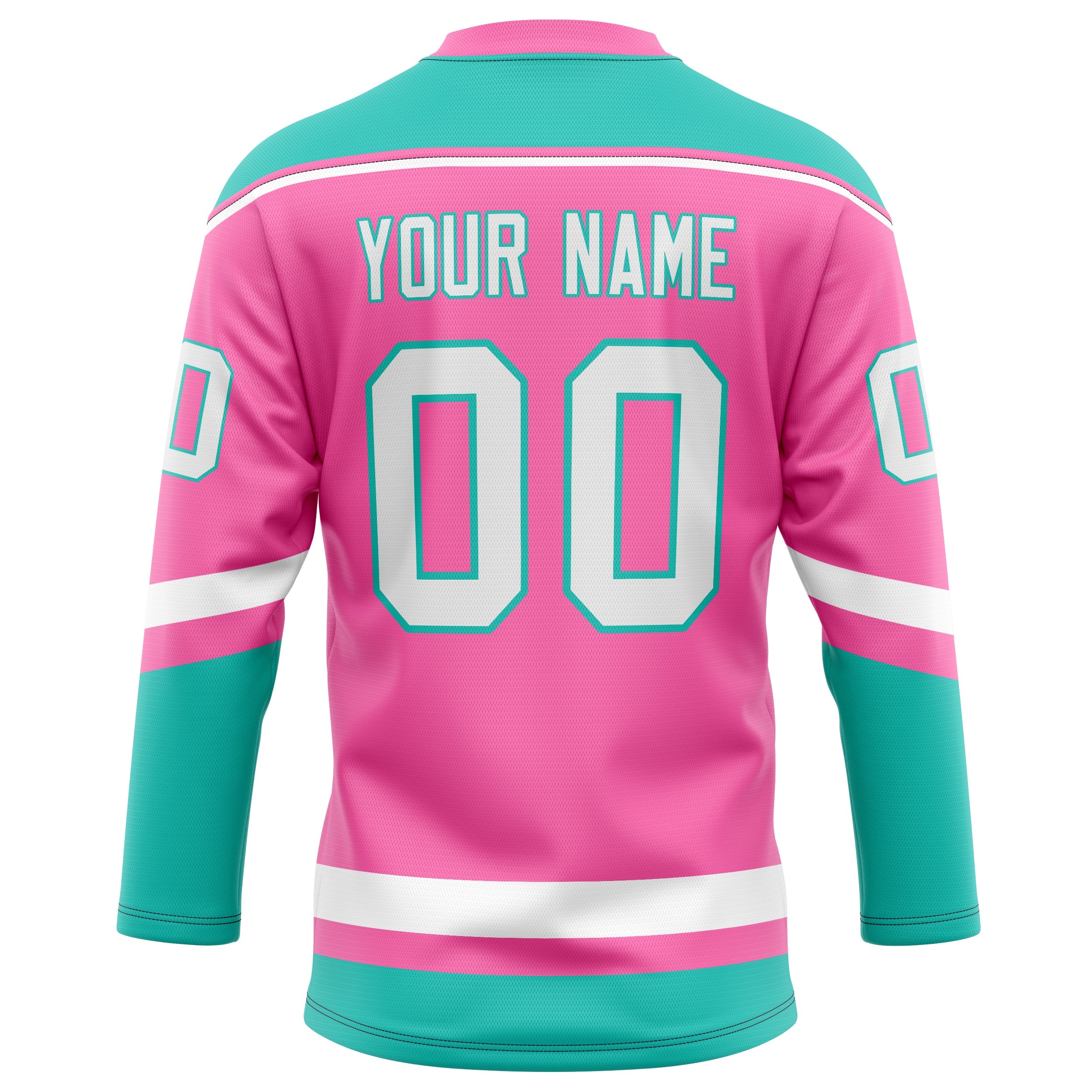 Custom Pink Teal Solid Colour Hockey Jersey