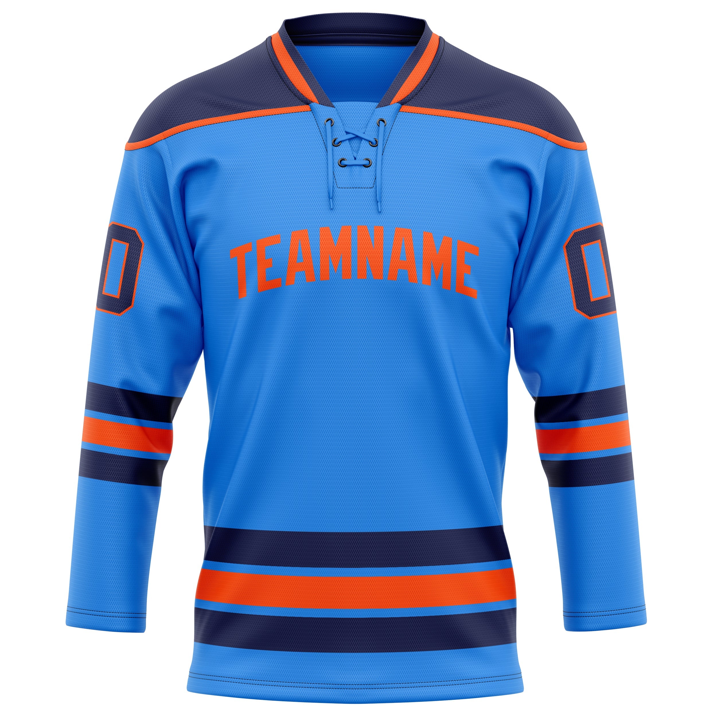 Custom Powder Blue Navy Solid Colour Hockey Jersey