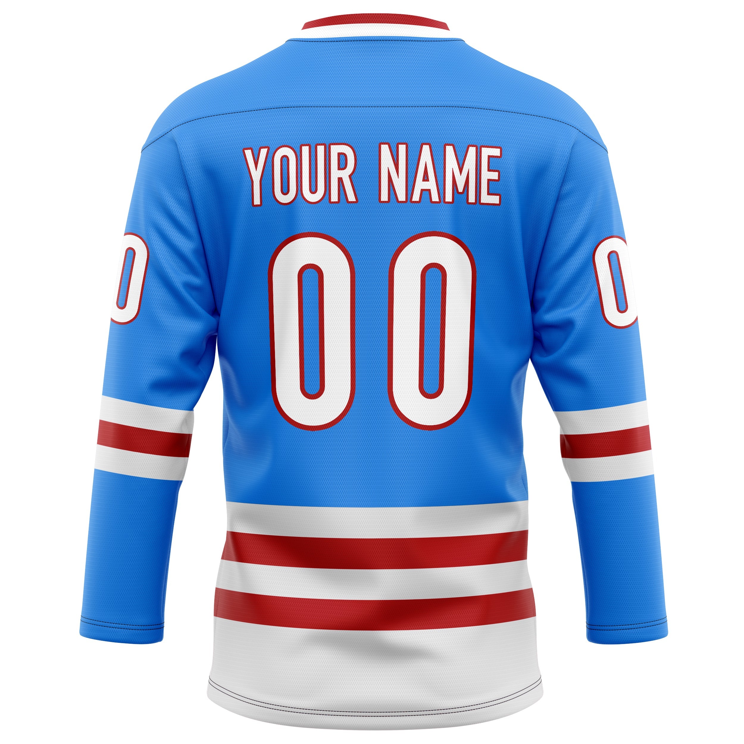 Custom Powder Blue Maroon Solid Colour Hockey Jersey