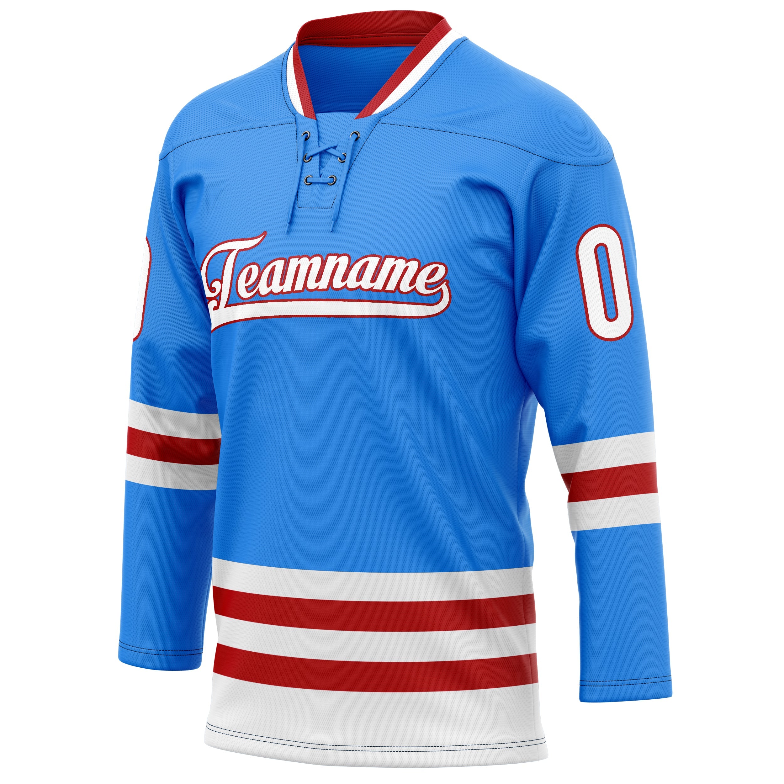 Custom Powder Blue Maroon Solid Colour Hockey Jersey