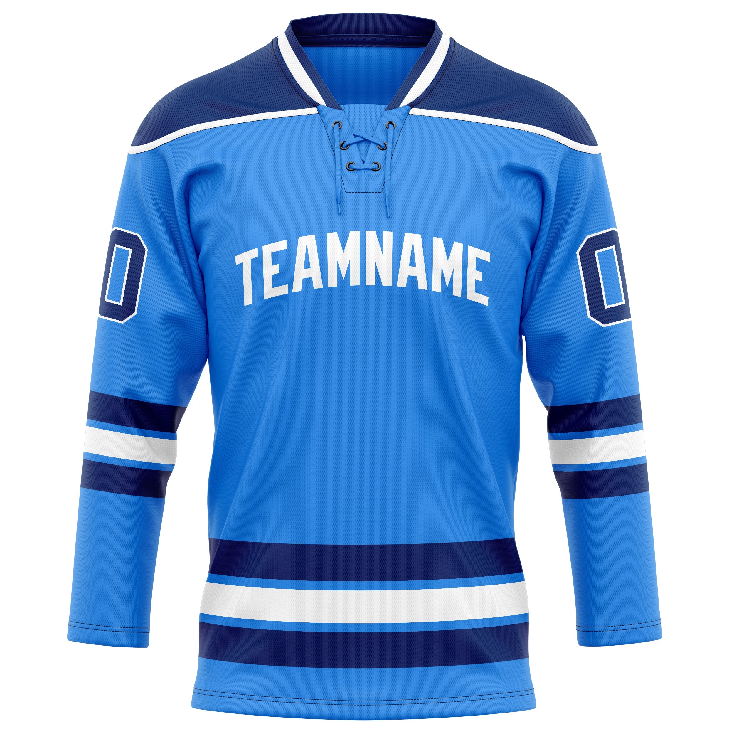 Custom Powder Blue Navy Solid Colour Hockey Jersey