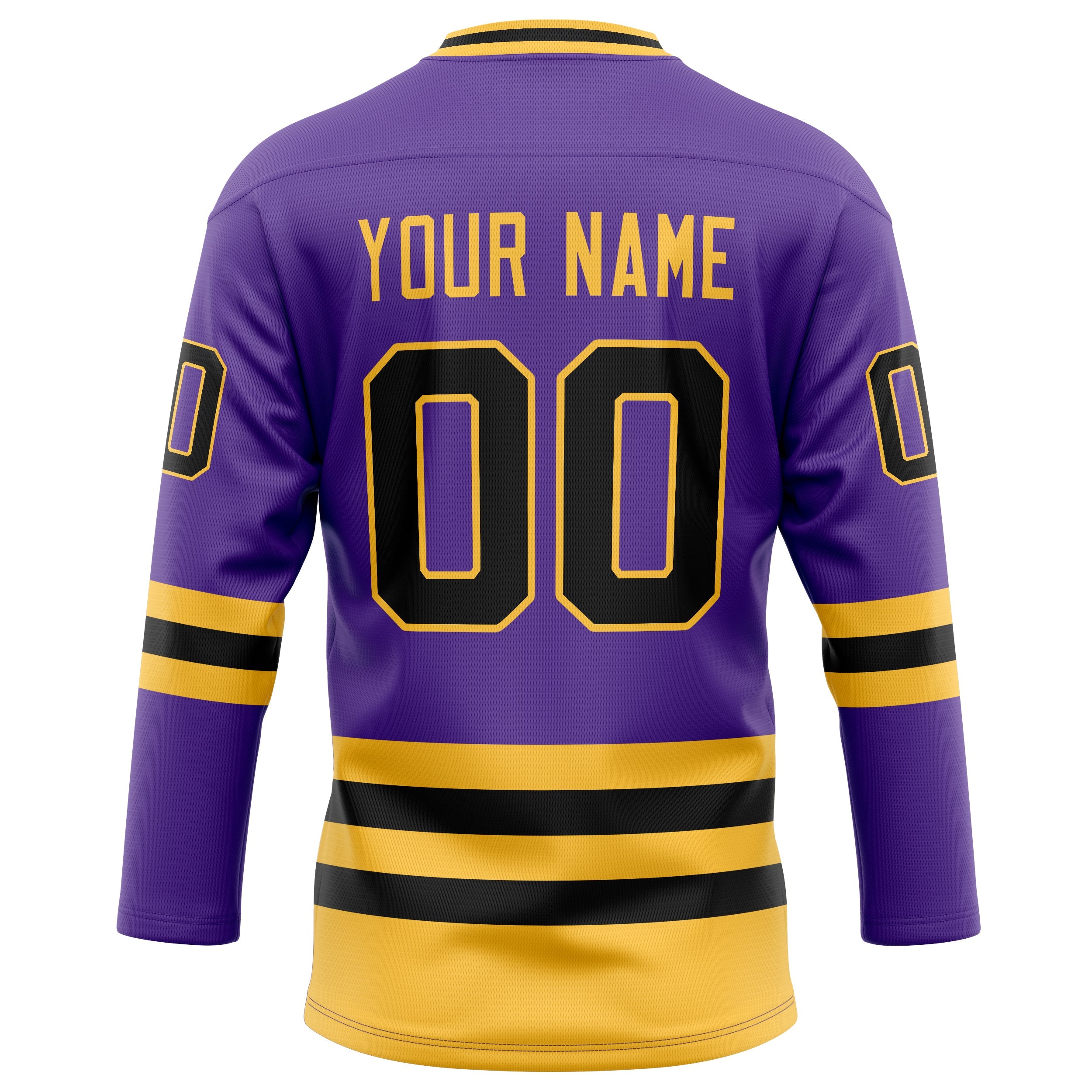 Custom Purple Gold Solid Colour Hockey Jersey