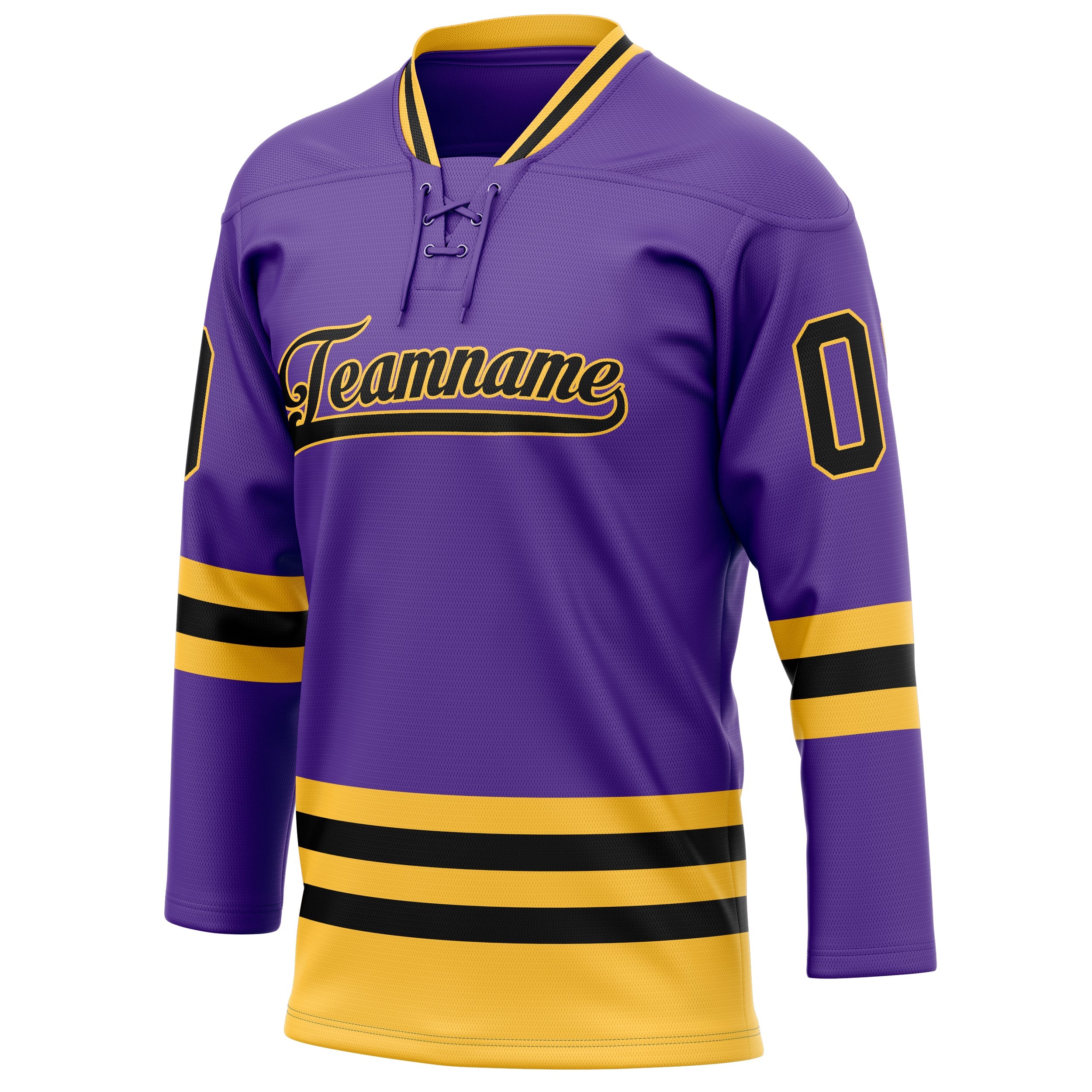 Custom Purple Gold Solid Colour Hockey Jersey