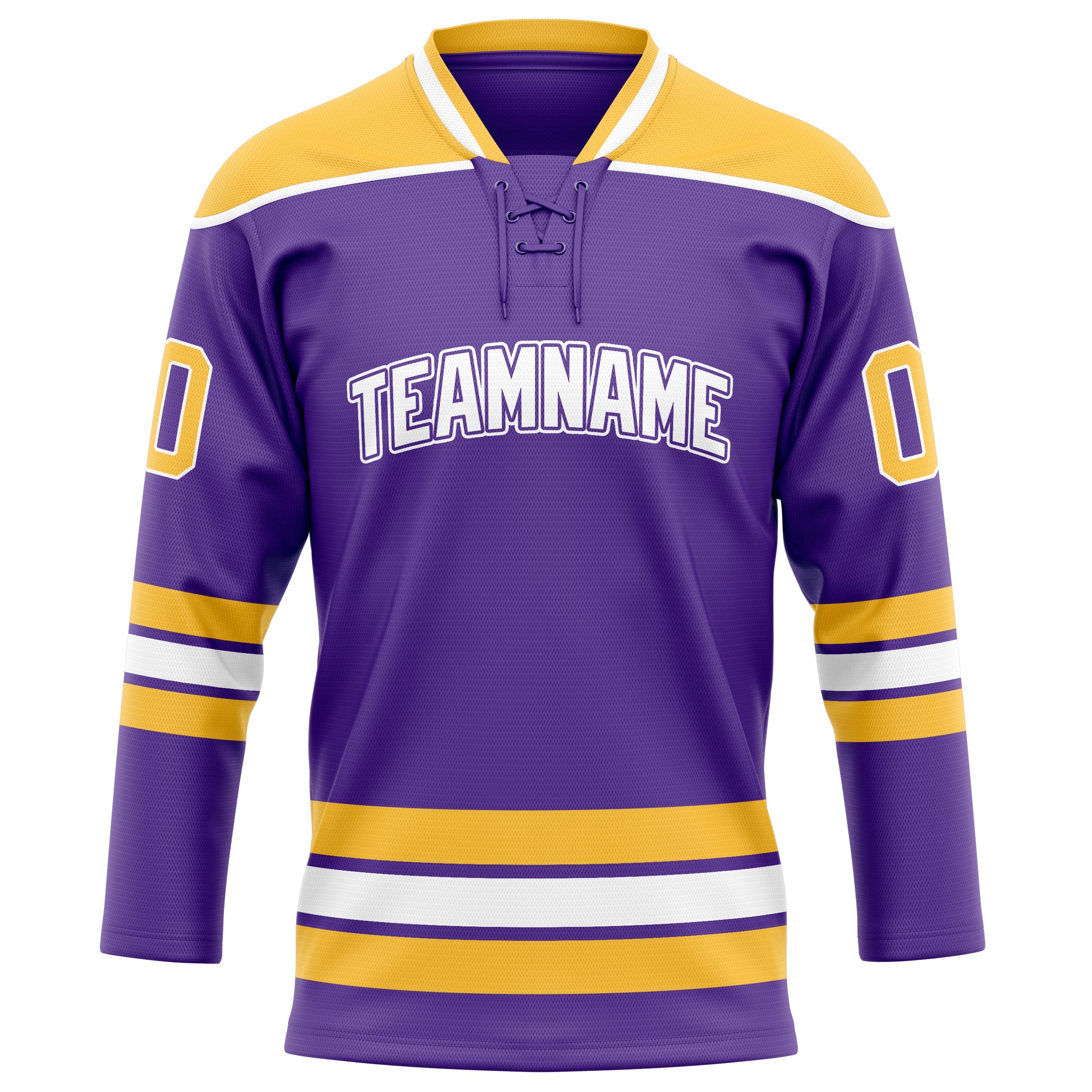 Custom Purple Gold Solid Colour Hockey Jersey