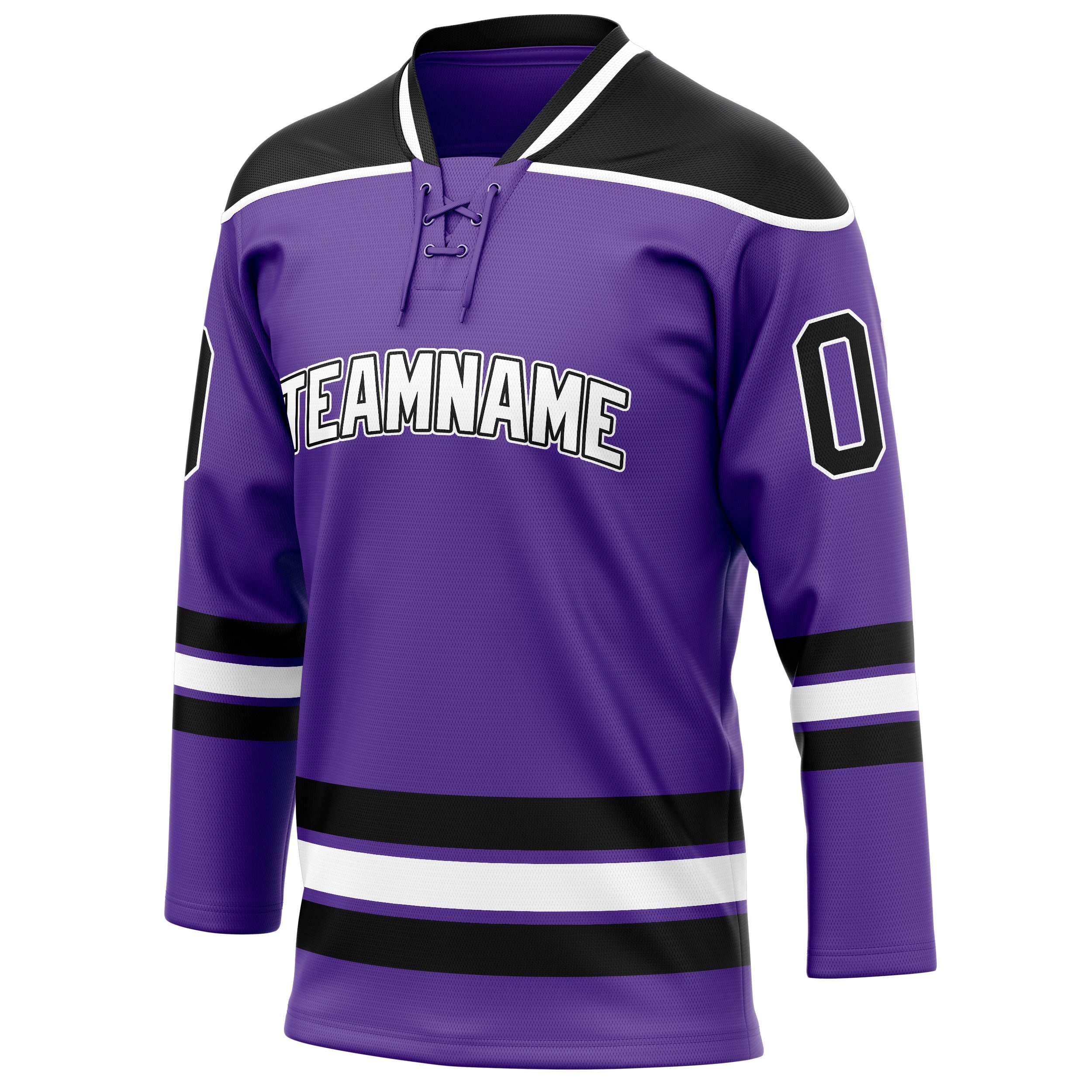 Custom Purple Black Solid Colour Hockey Jersey