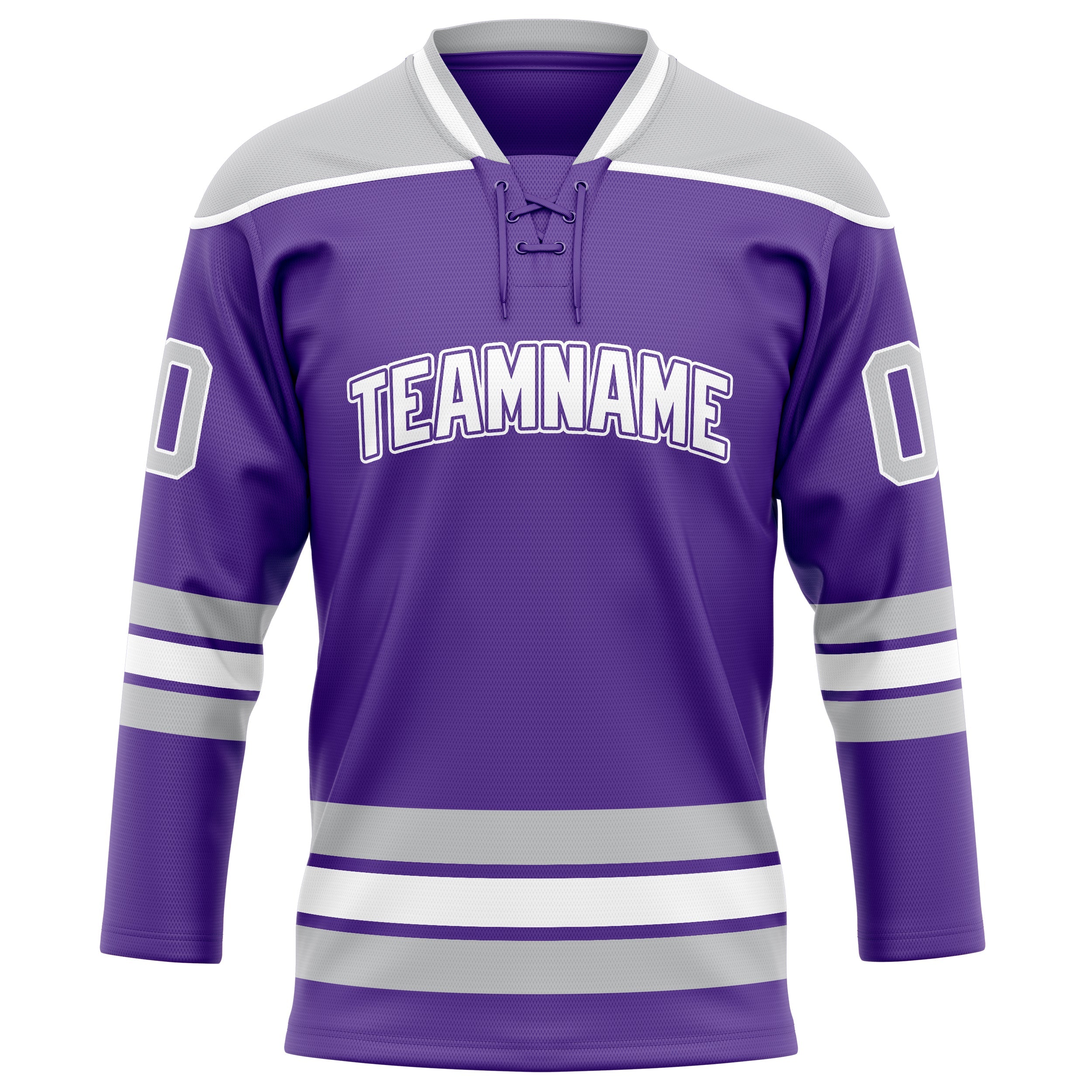 Custom Purple Gray Solid Colour Hockey Jersey
