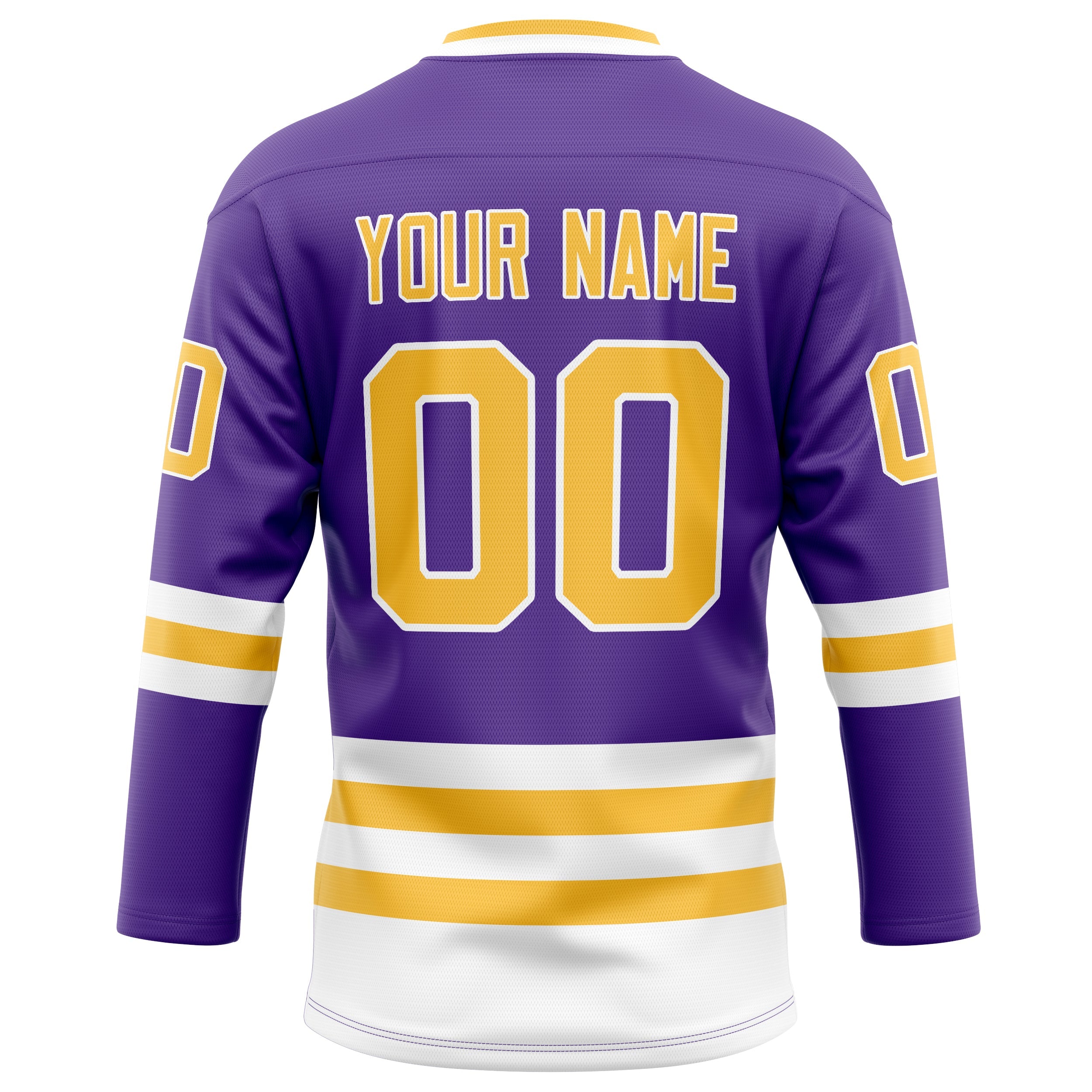 Custom Purple Gold Solid Colour Hockey Jersey