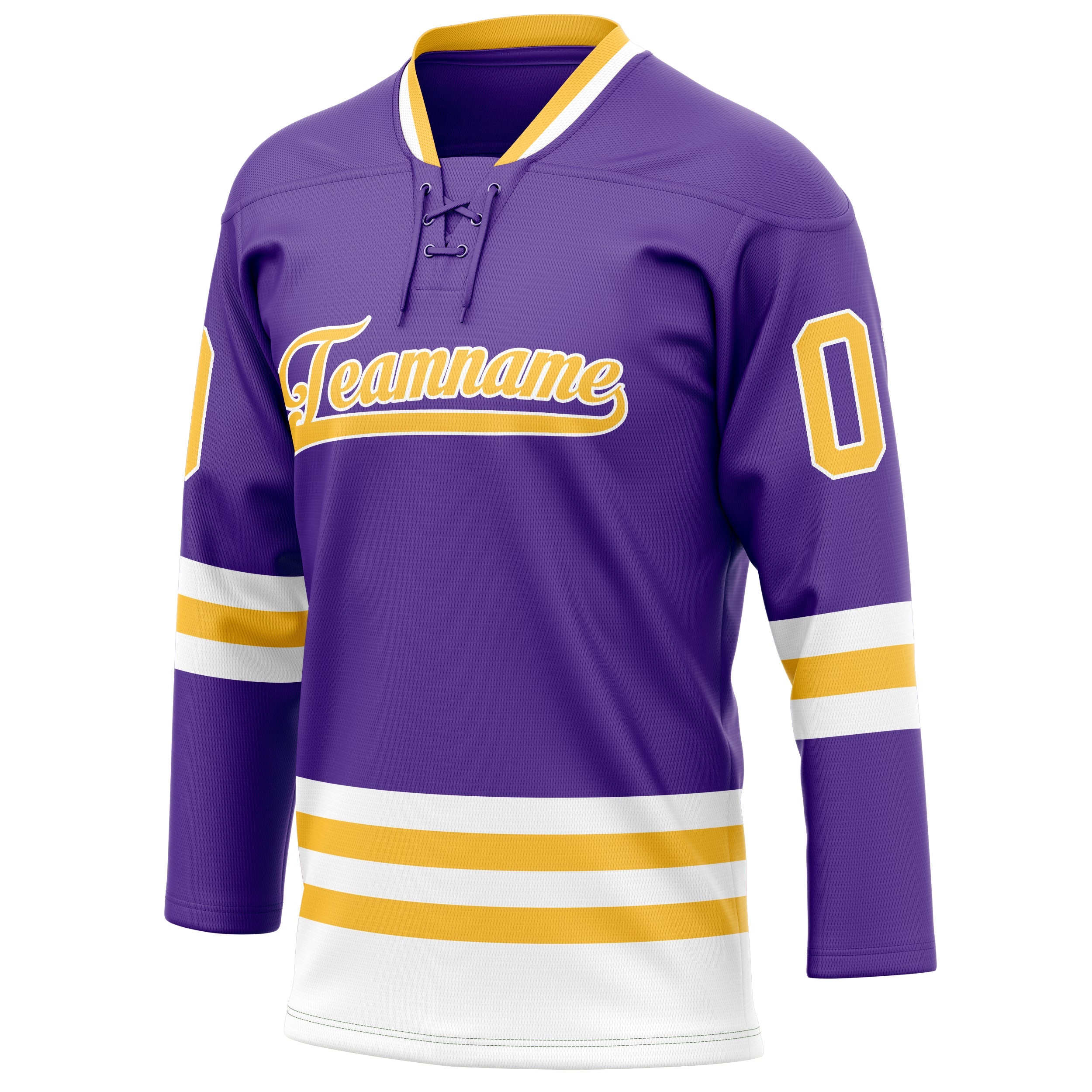 Custom Purple Gold Solid Colour Hockey Jersey