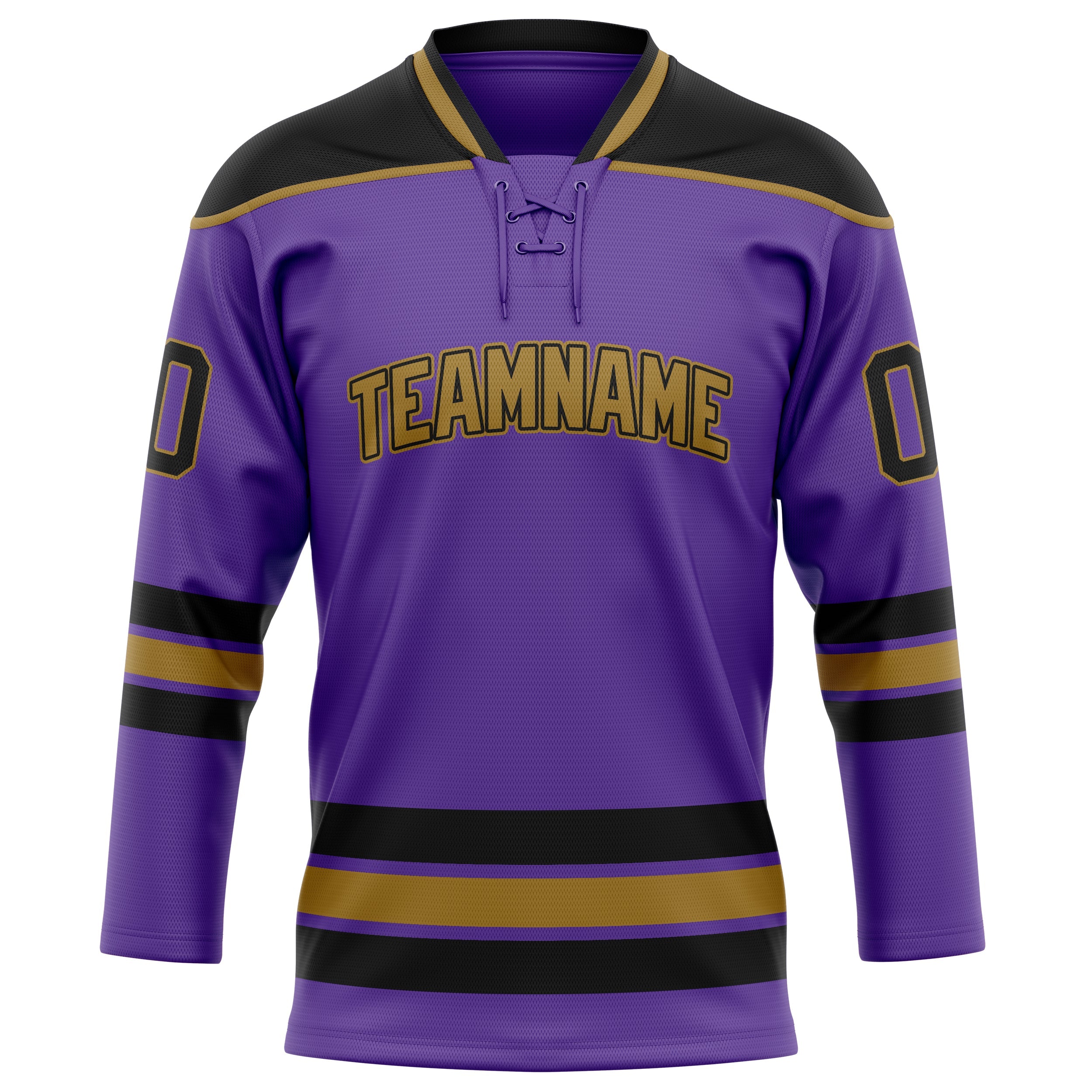 Custom Purple Black Solid Colour Hockey Jersey