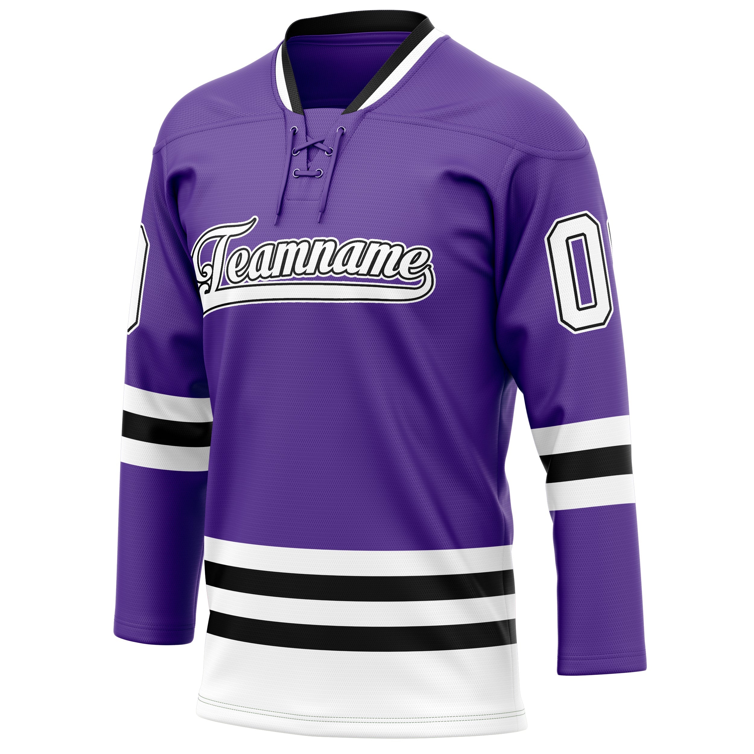 Custom Purple Black Solid Colour Hockey Jersey