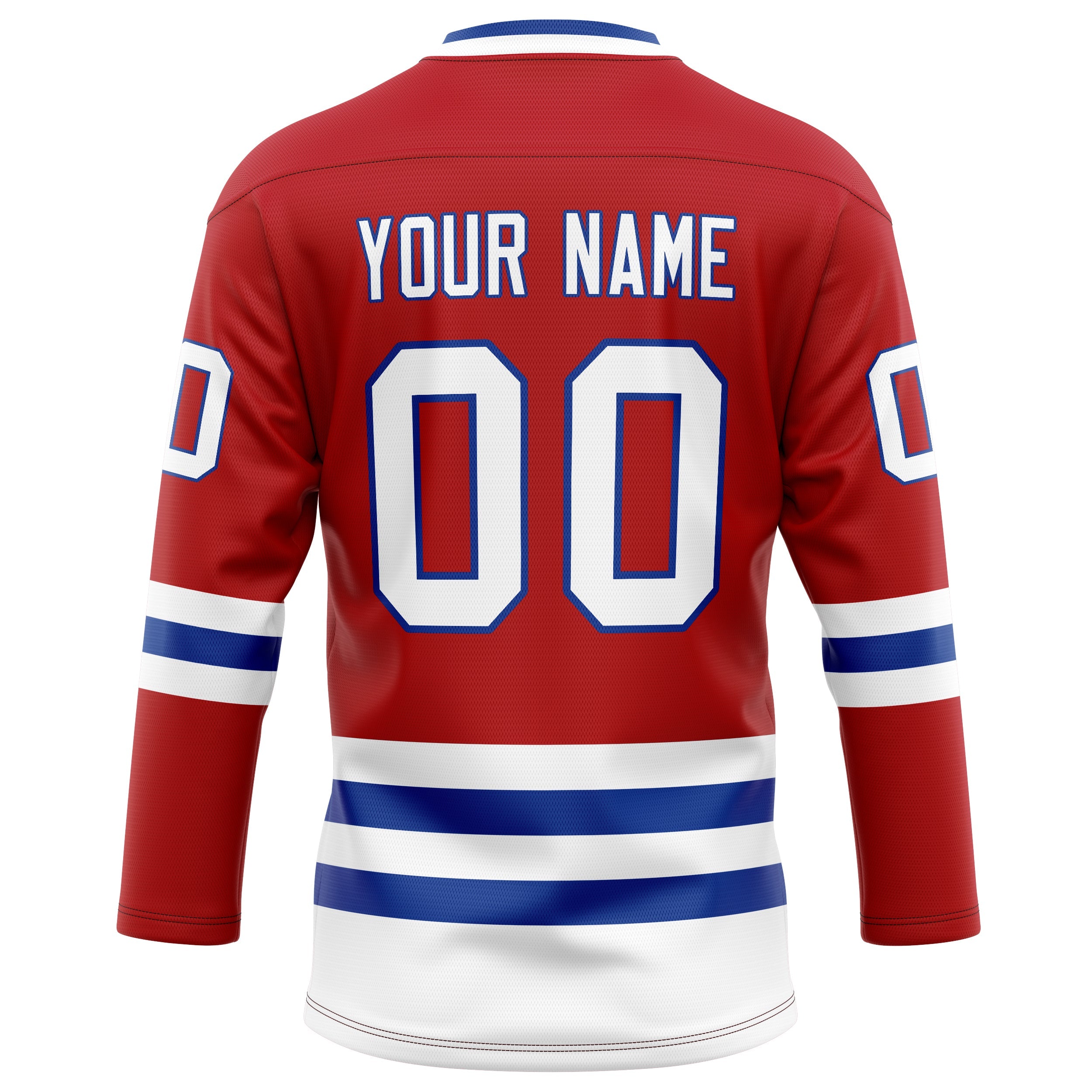 Custom Red White Solid Colour Hockey Jersey