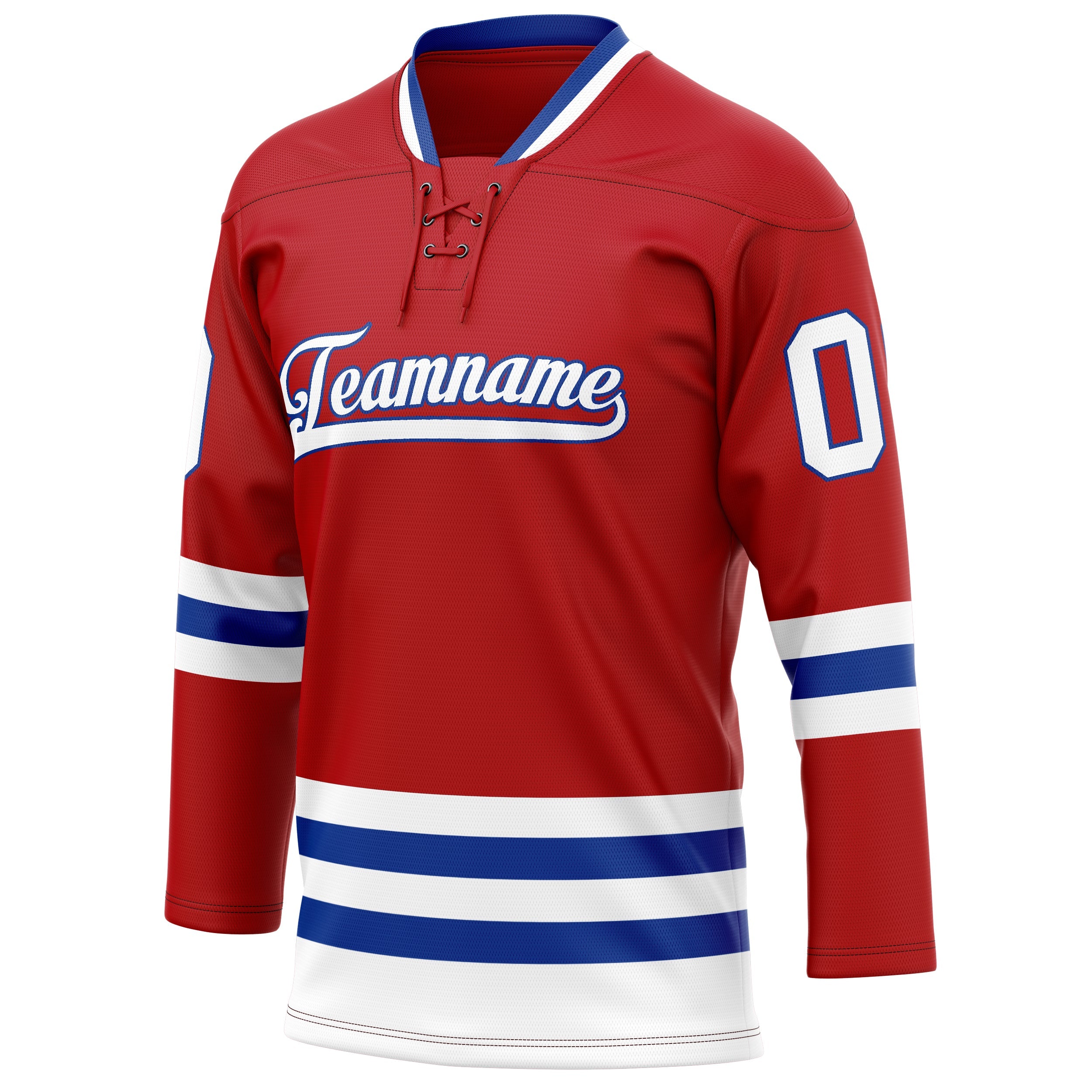 Custom Red White Solid Colour Hockey Jersey