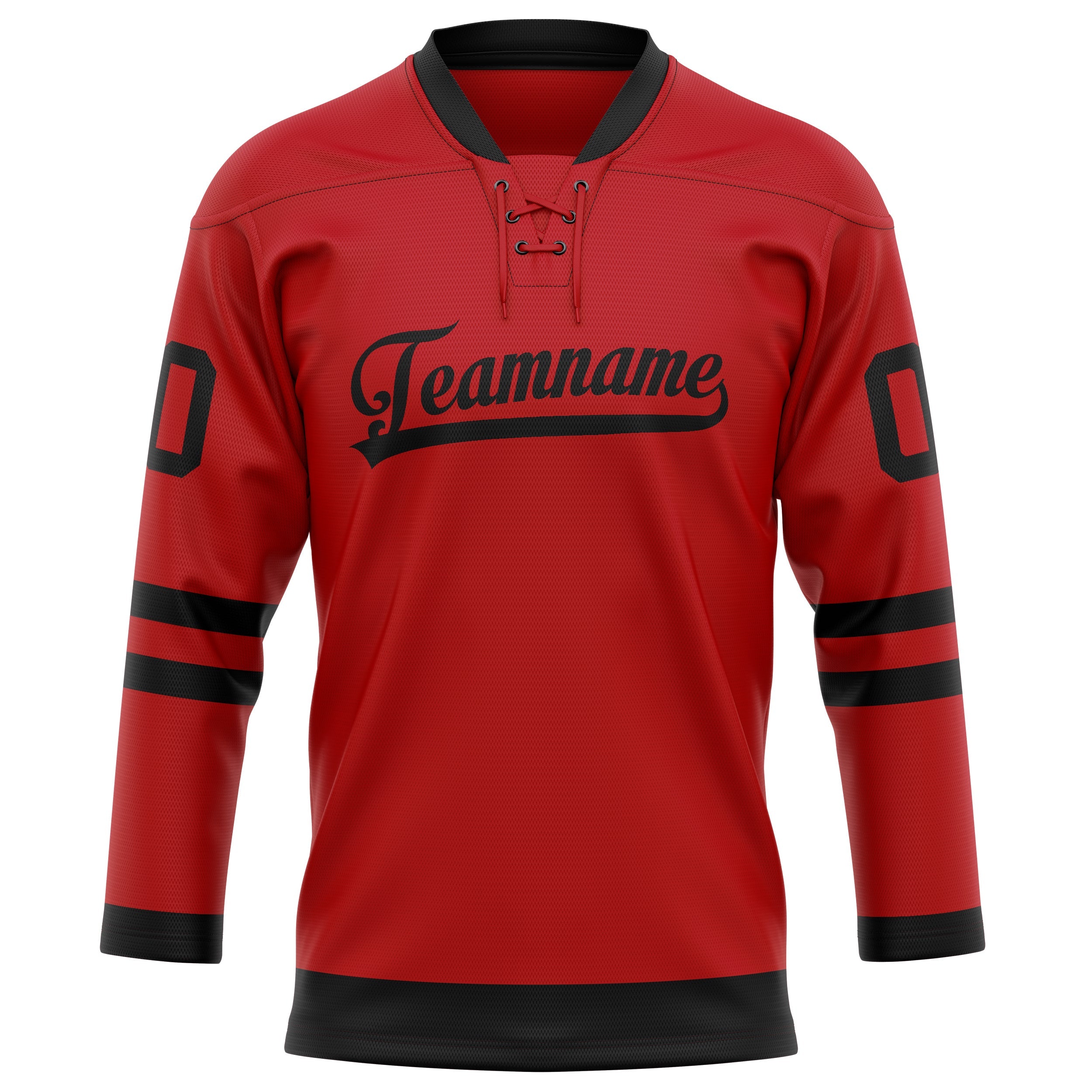 Custom Red Black Solid Colour Hockey Jersey