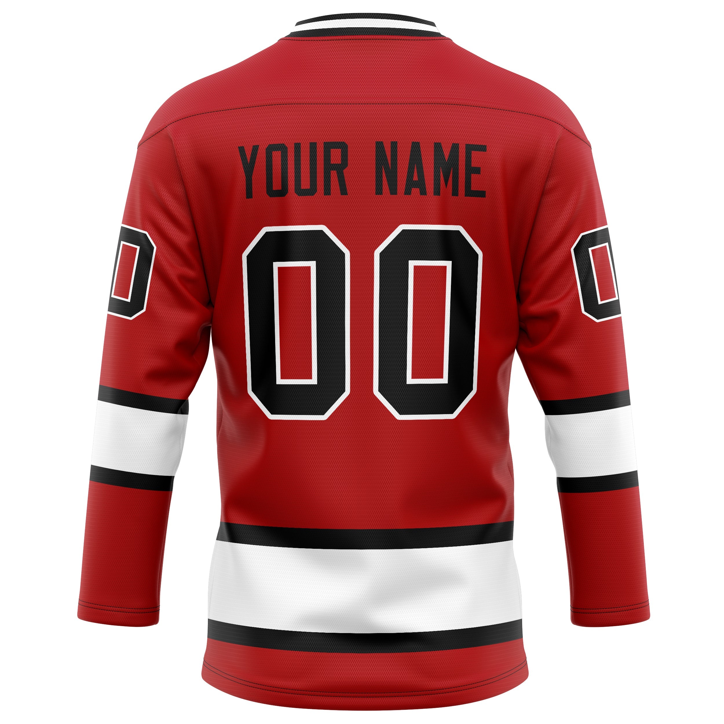 Custom Red White Solid Colour Hockey Jersey
