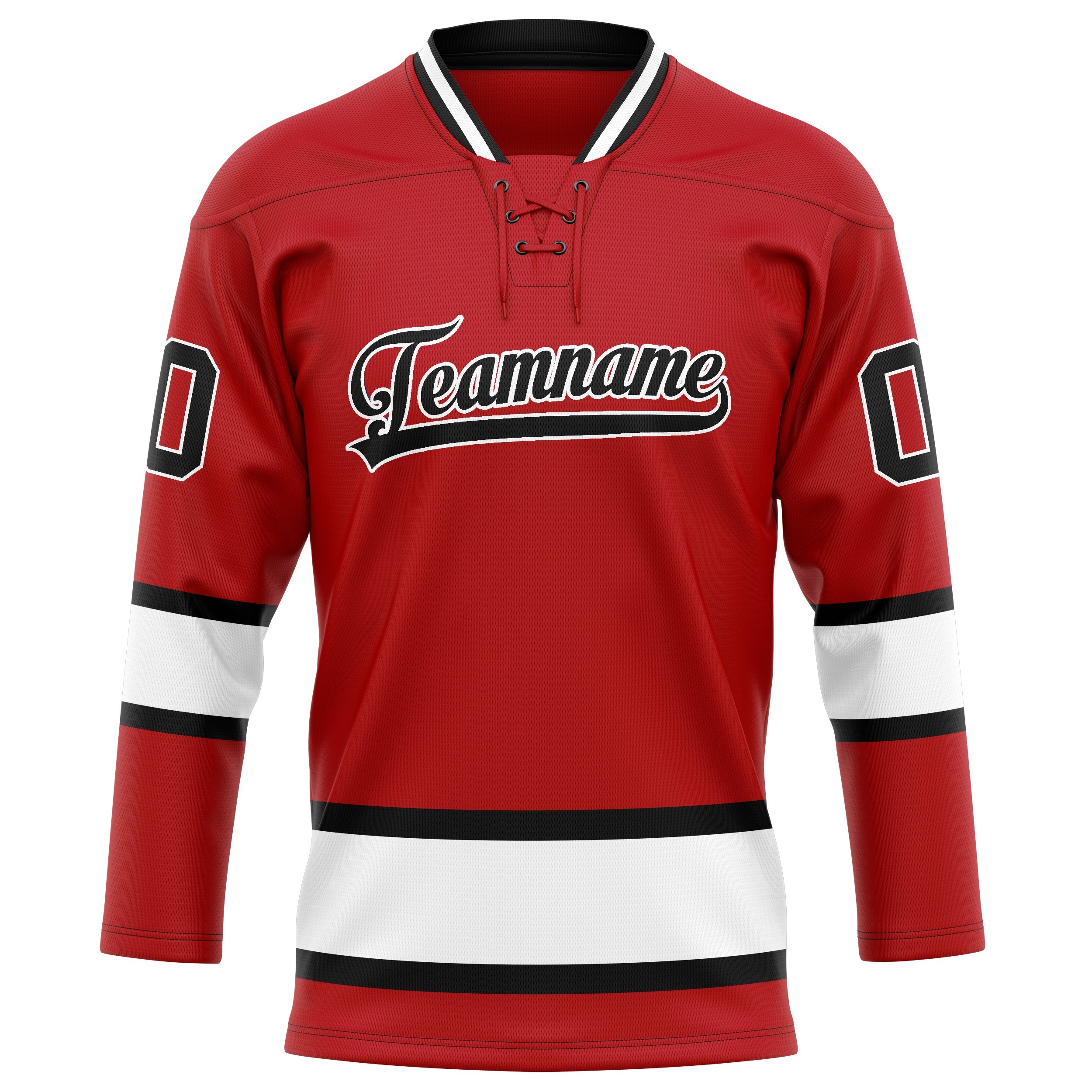 Custom Red White Solid Colour Hockey Jersey
