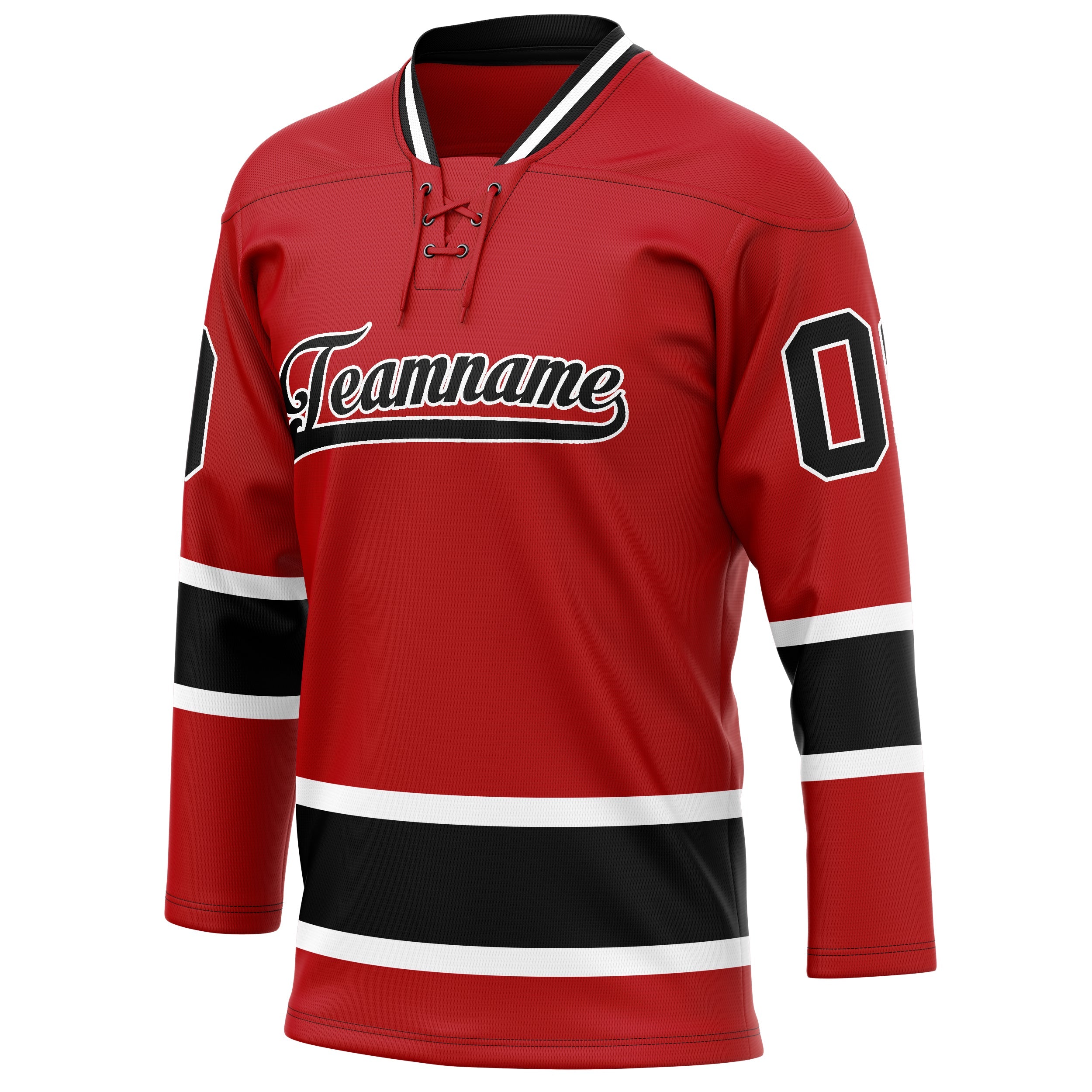 Custom Red White Solid Colour Hockey Jersey