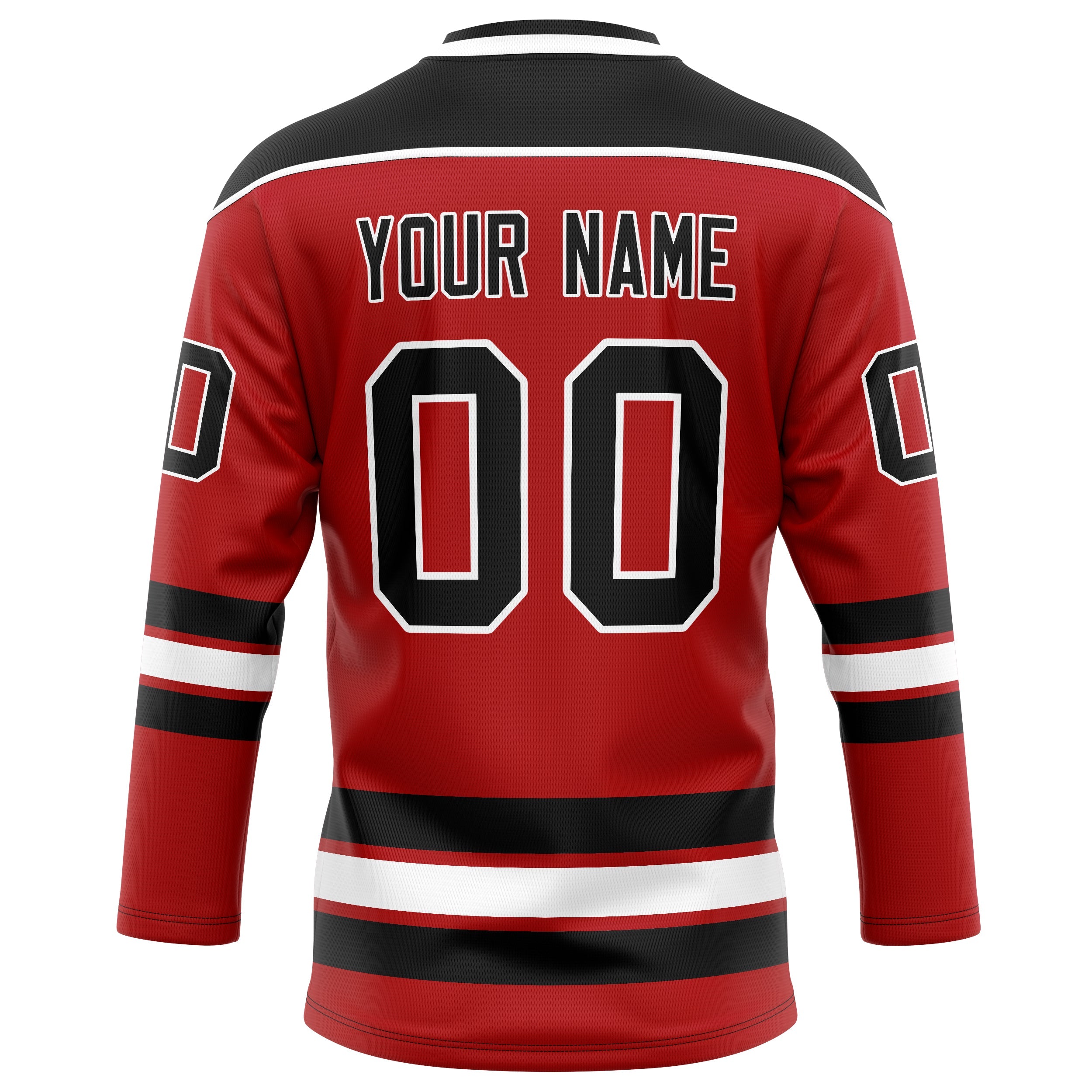 Custom Red Black Solid Colour Hockey Jersey
