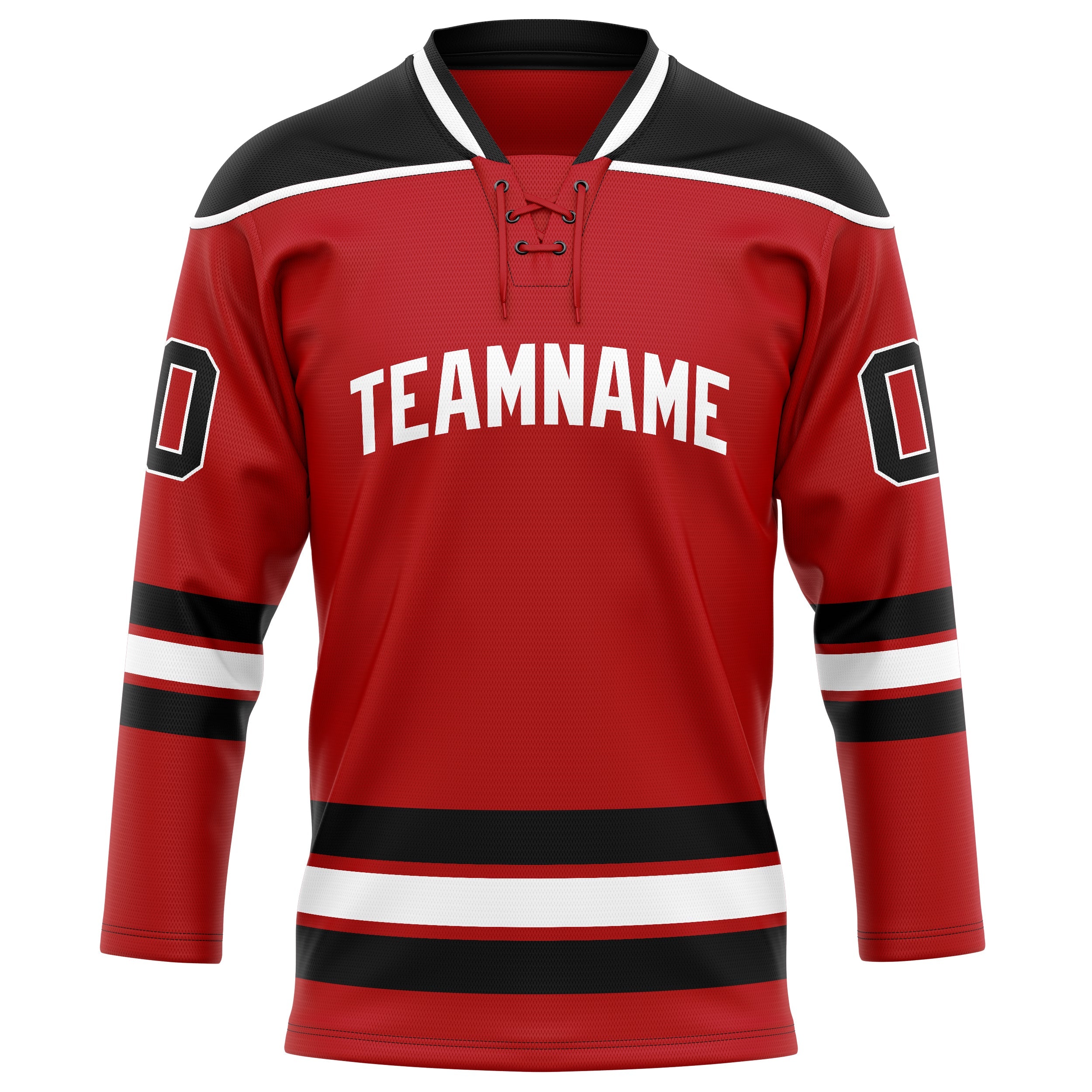 Custom Red Black Solid Colour Hockey Jersey