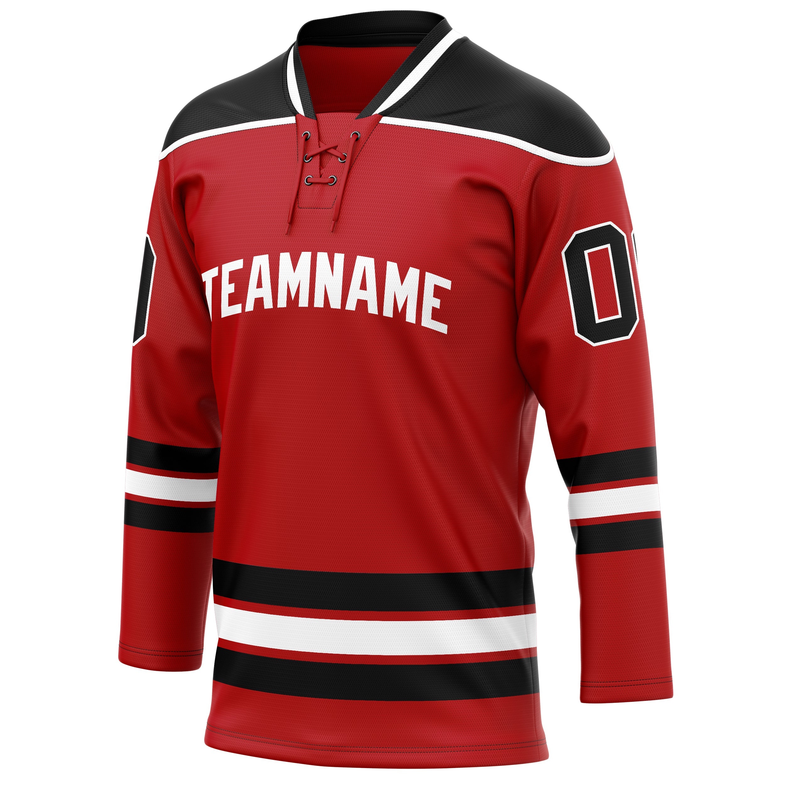 Custom Red Black Solid Colour Hockey Jersey