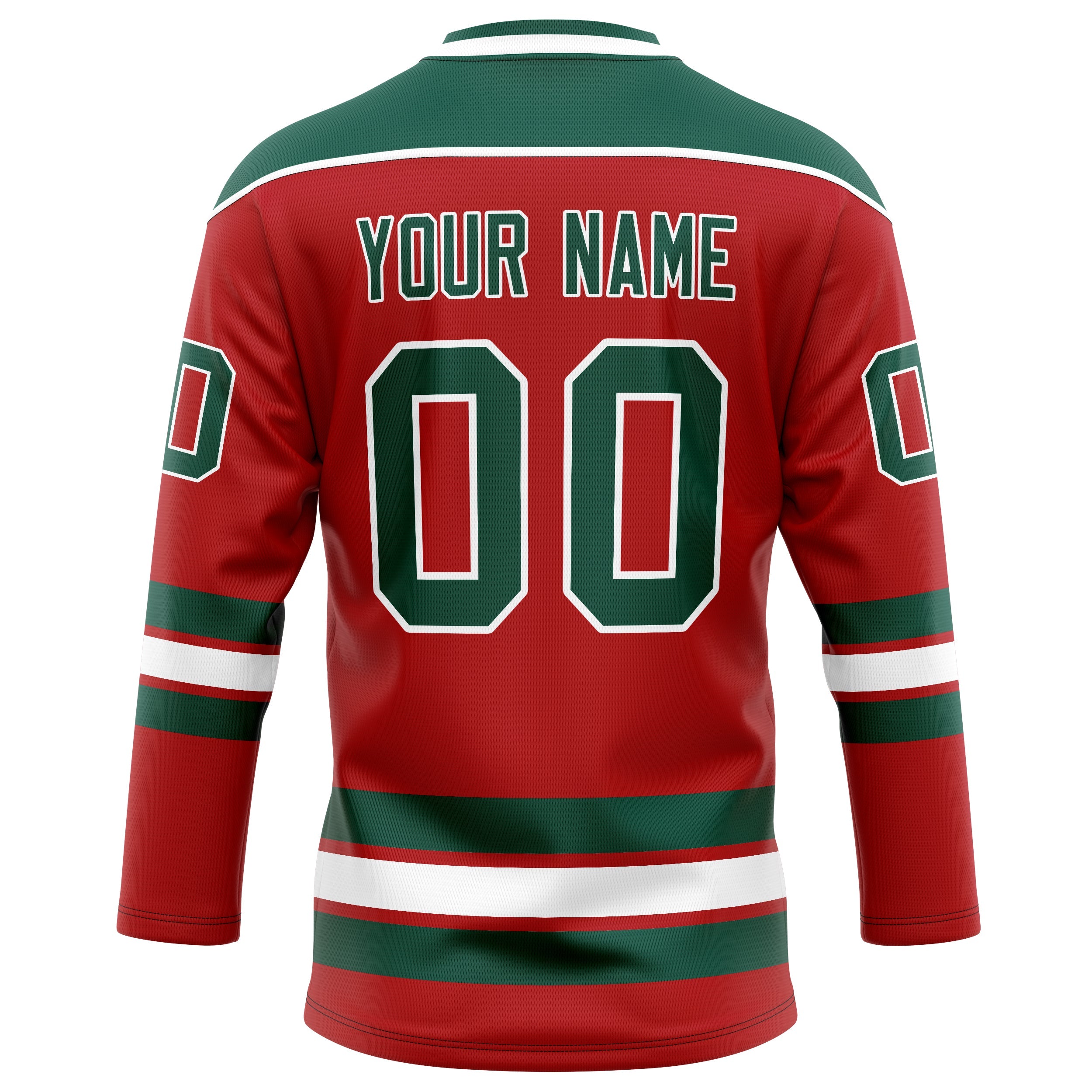 Custom Red Kelly Green Solid Colour Hockey Jersey