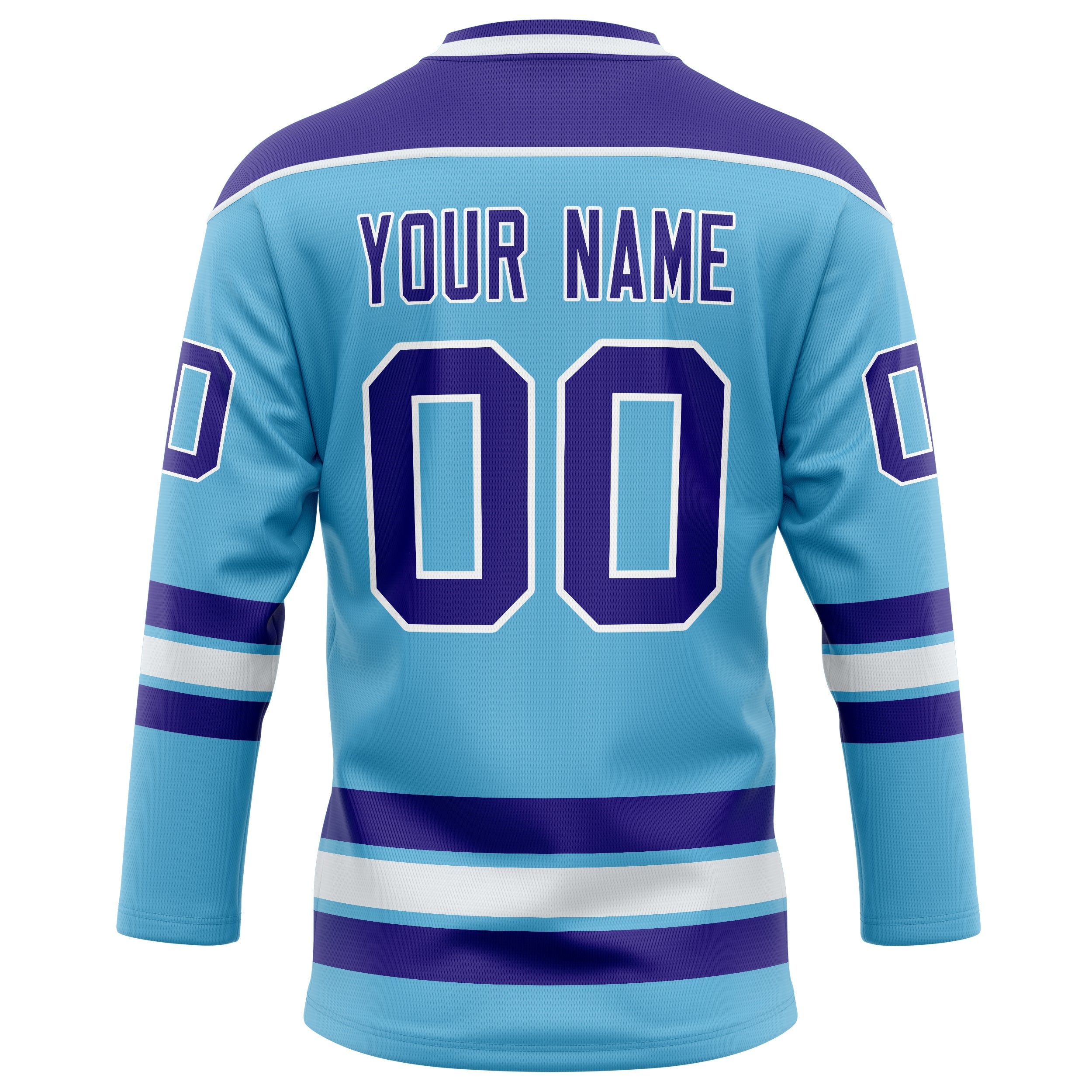 Custom Sky Blue Purple Solid Colour Hockey Jersey