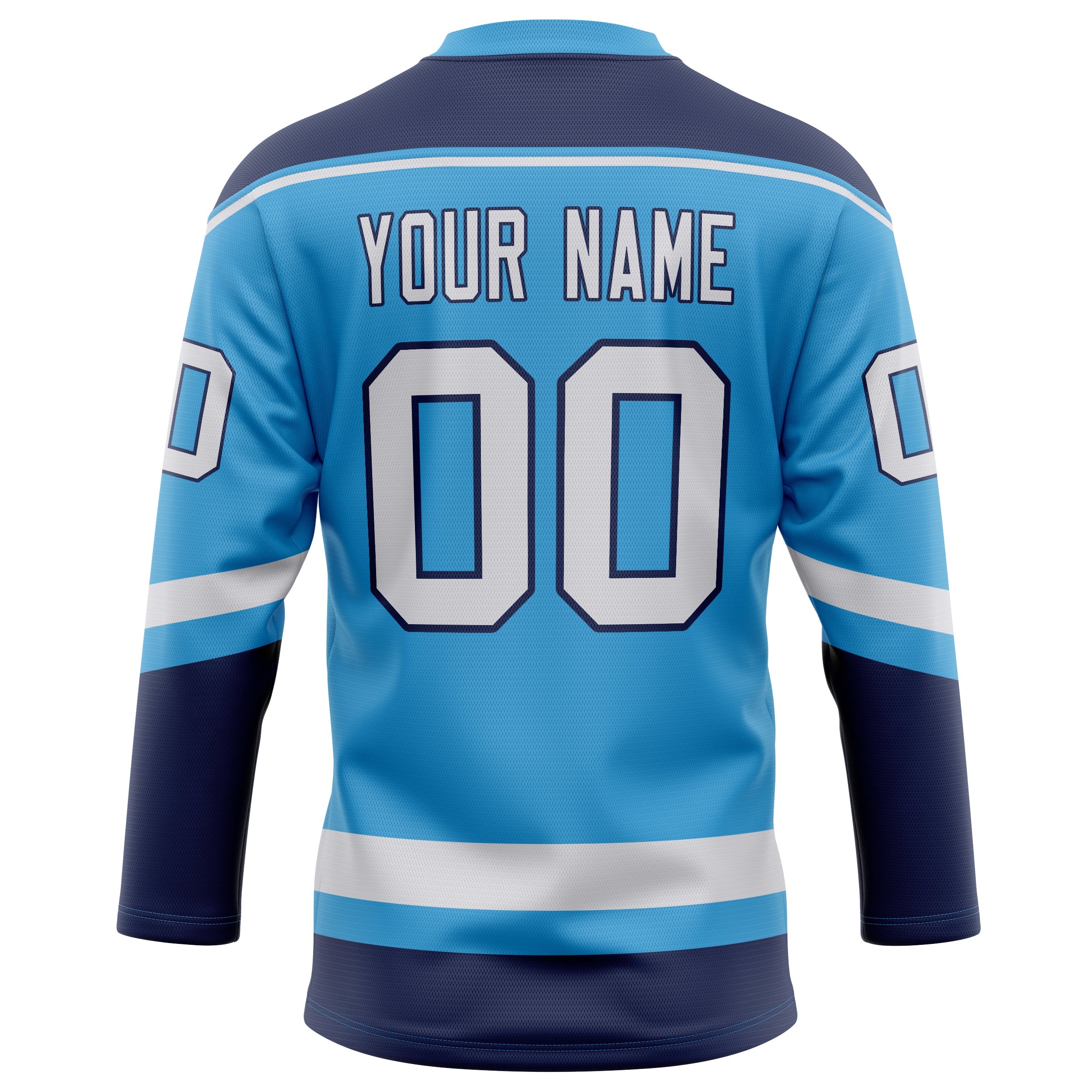 Custom Sky Blue Navy Solid Colour Hockey Jersey