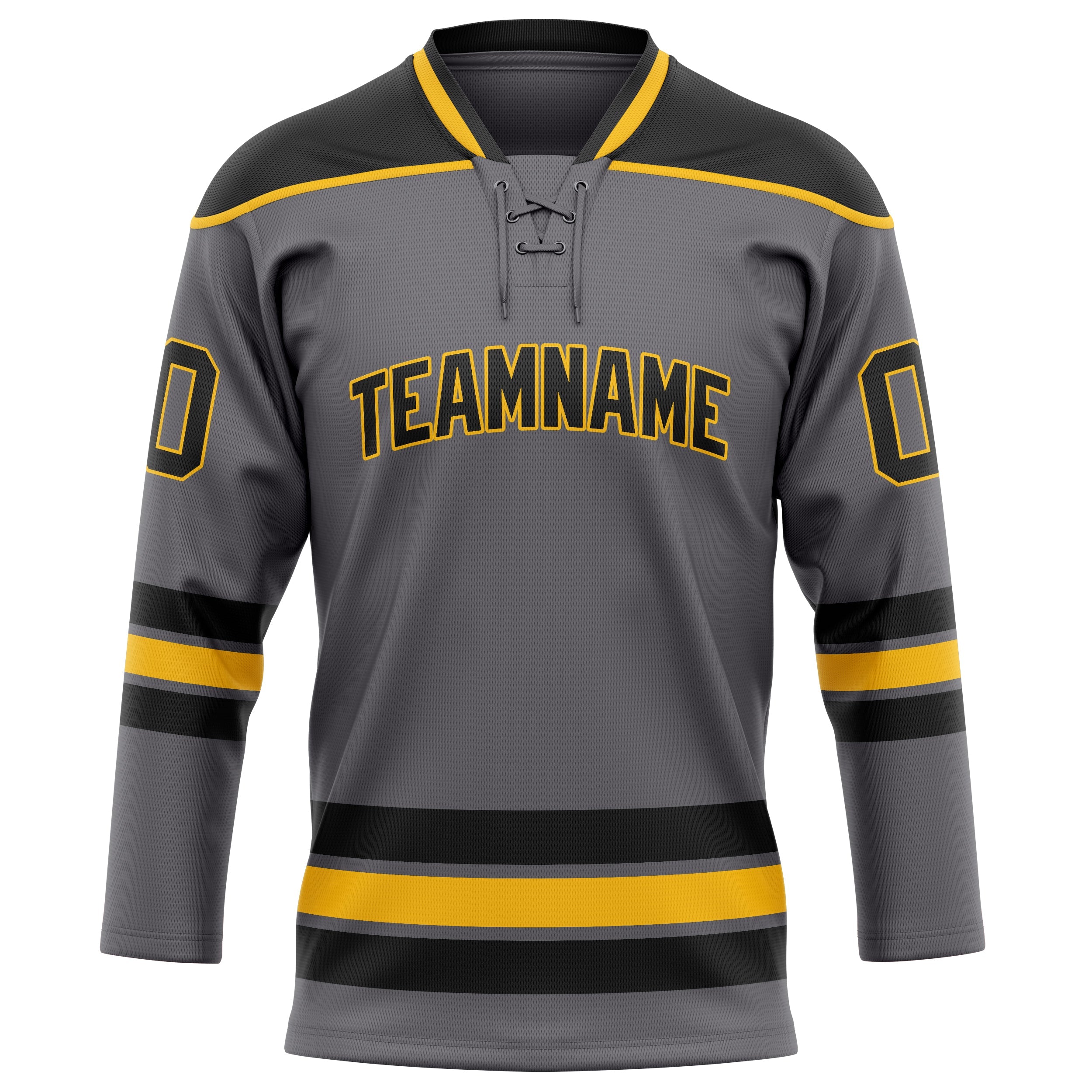Custom Steel Gray Black Solid Colour Hockey Jersey