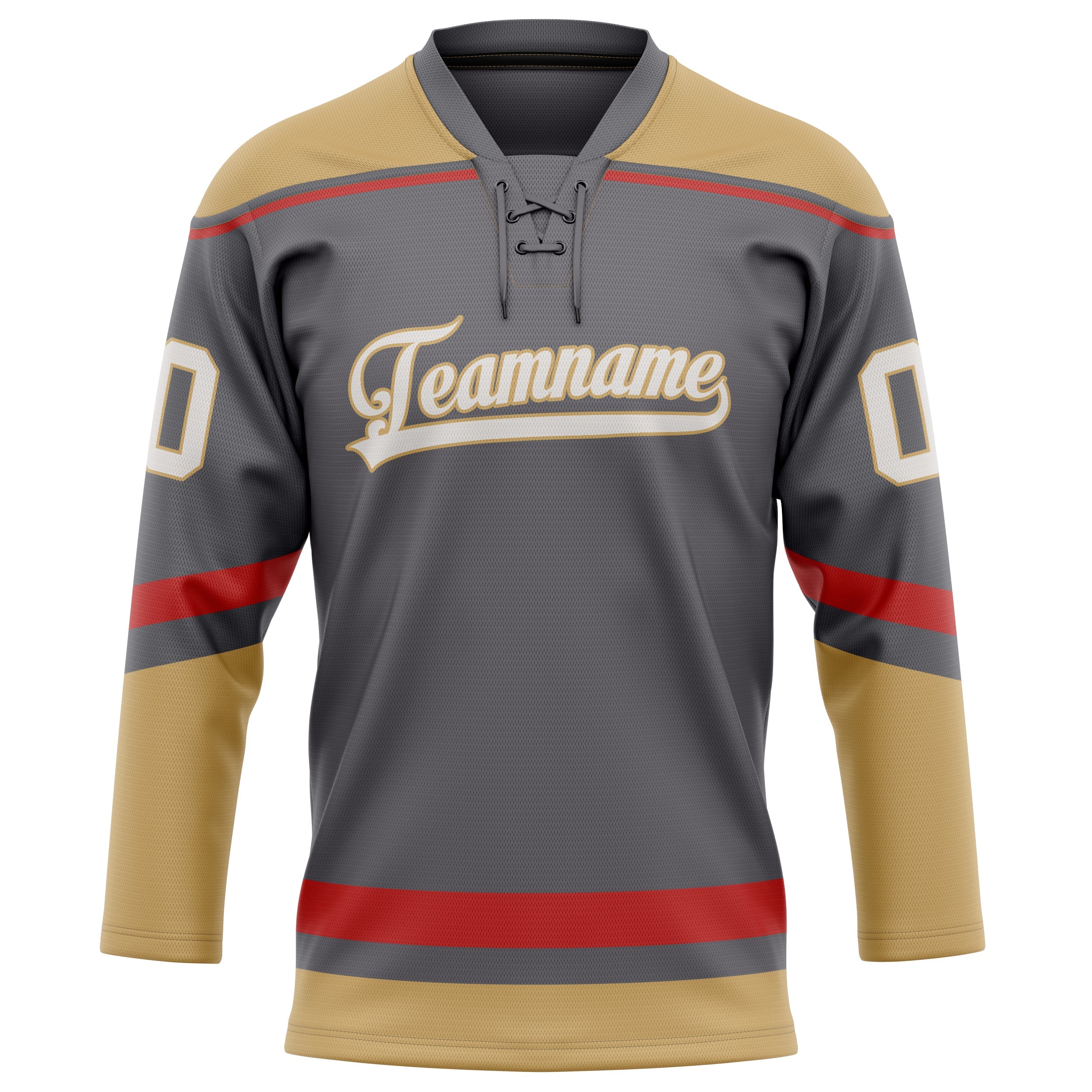 Custom Steel Gray Old Gold Solid Colour Hockey Jersey