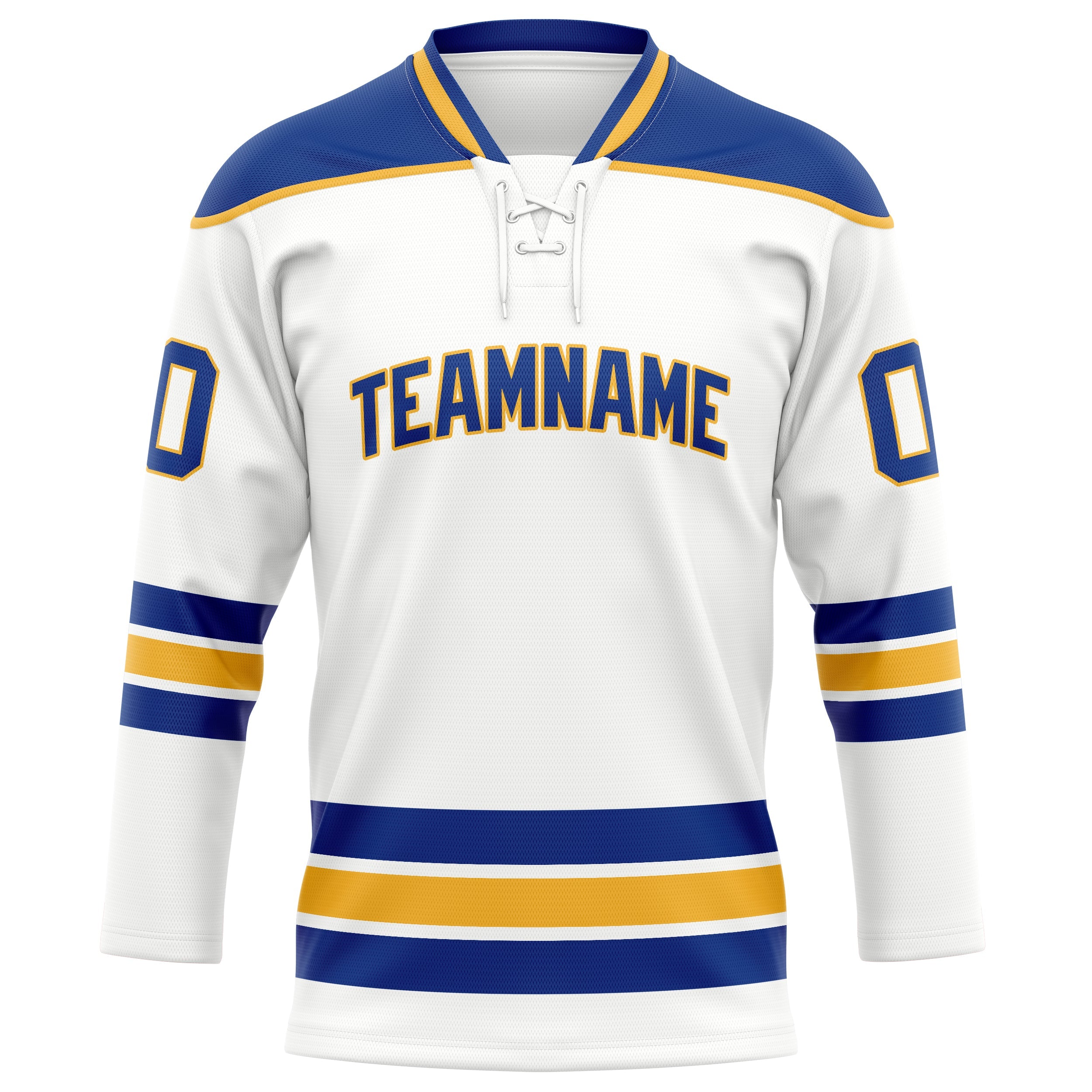 Custom White Royal Solid Colour Hockey Jersey