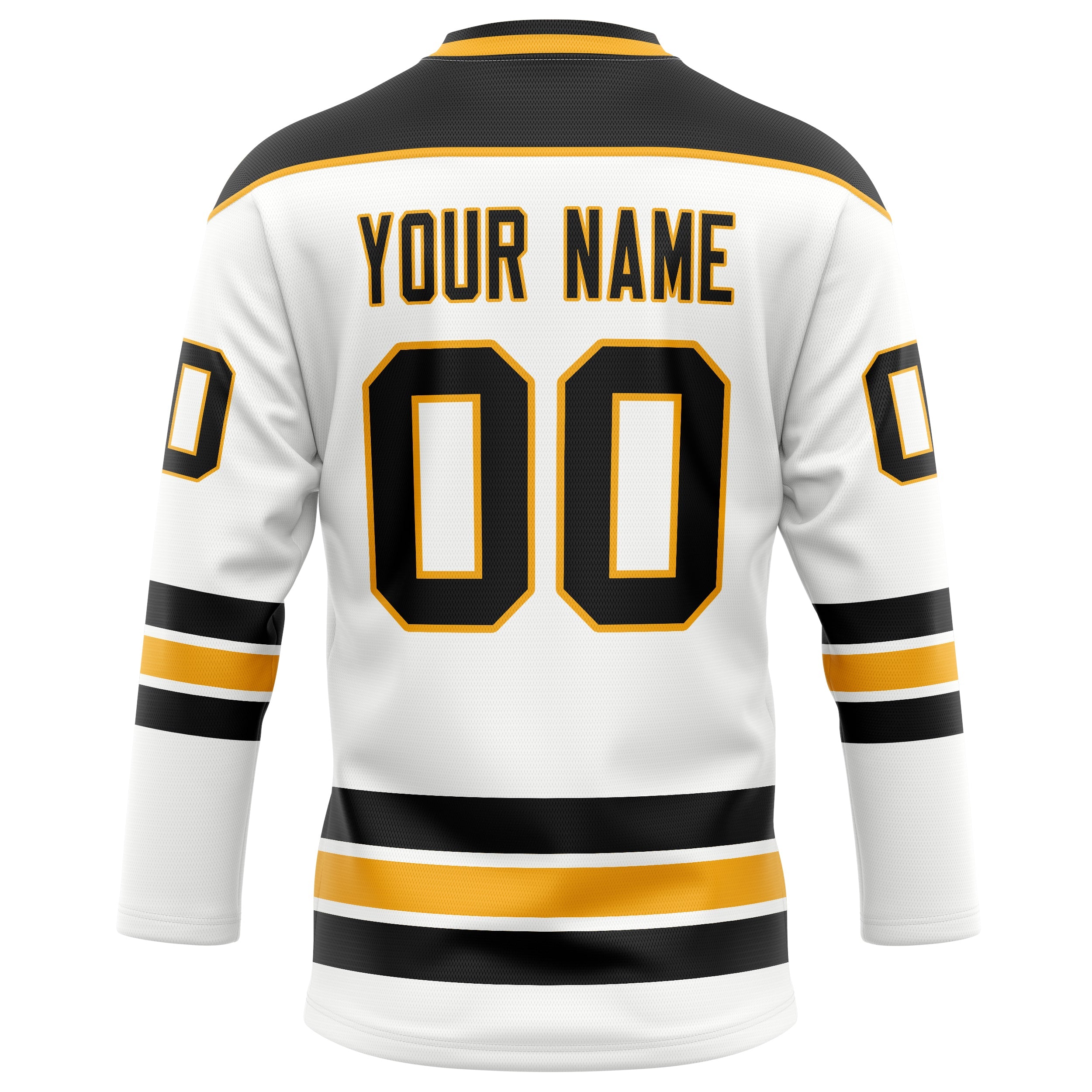 Custom White Black Solid Colour Hockey Jersey