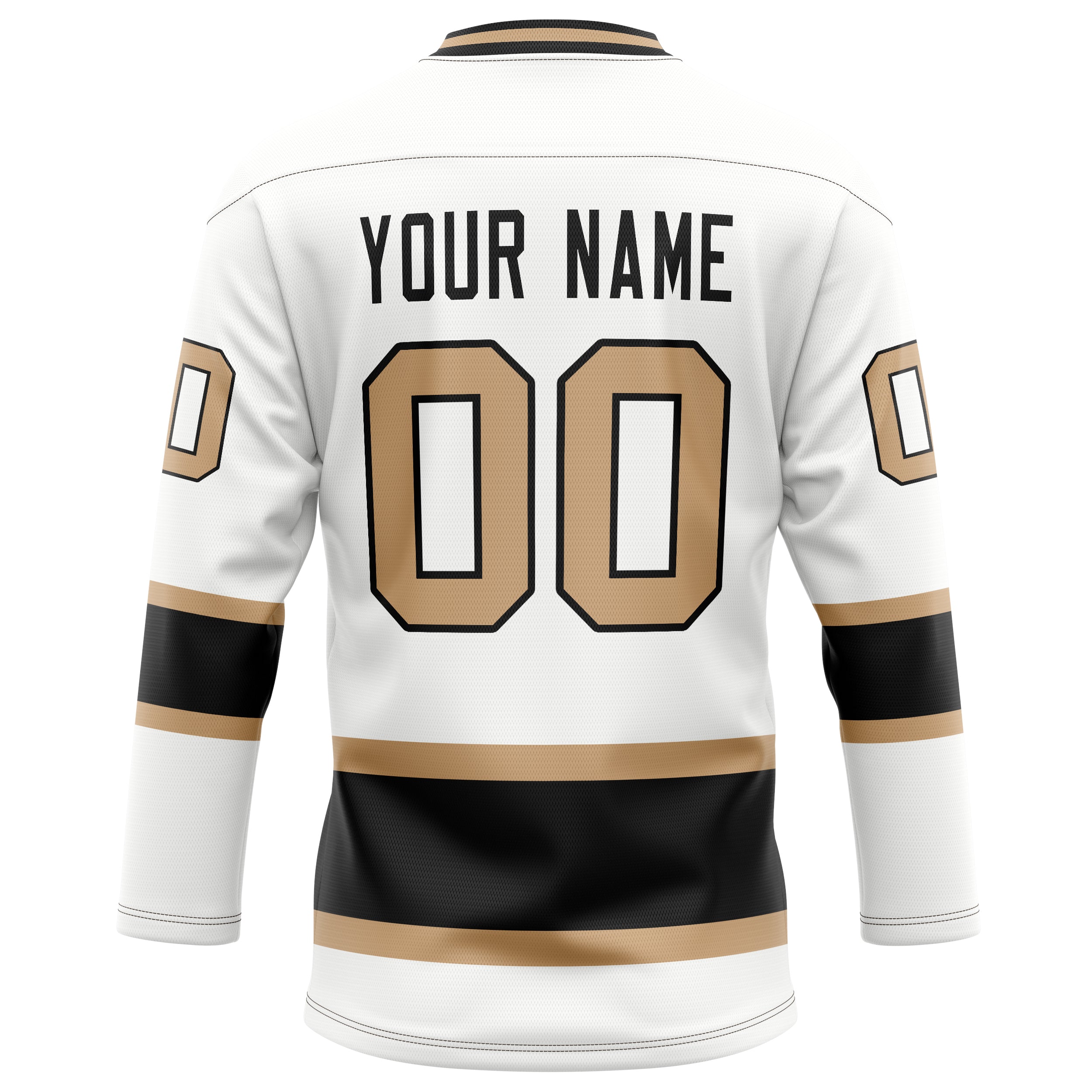 Custom White Old Gold Solid Colour Hockey Jersey