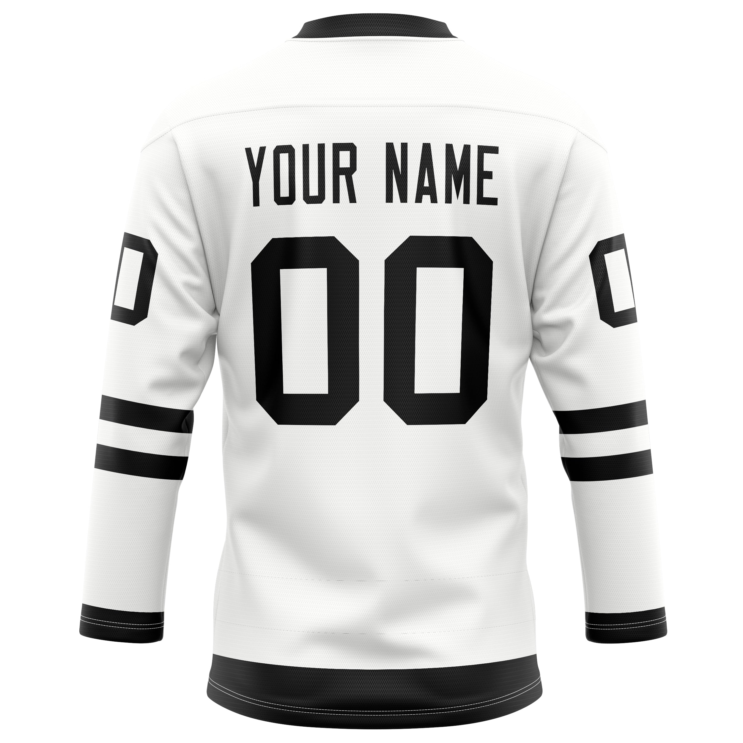 Custom White Black Solid Colour Hockey Jersey