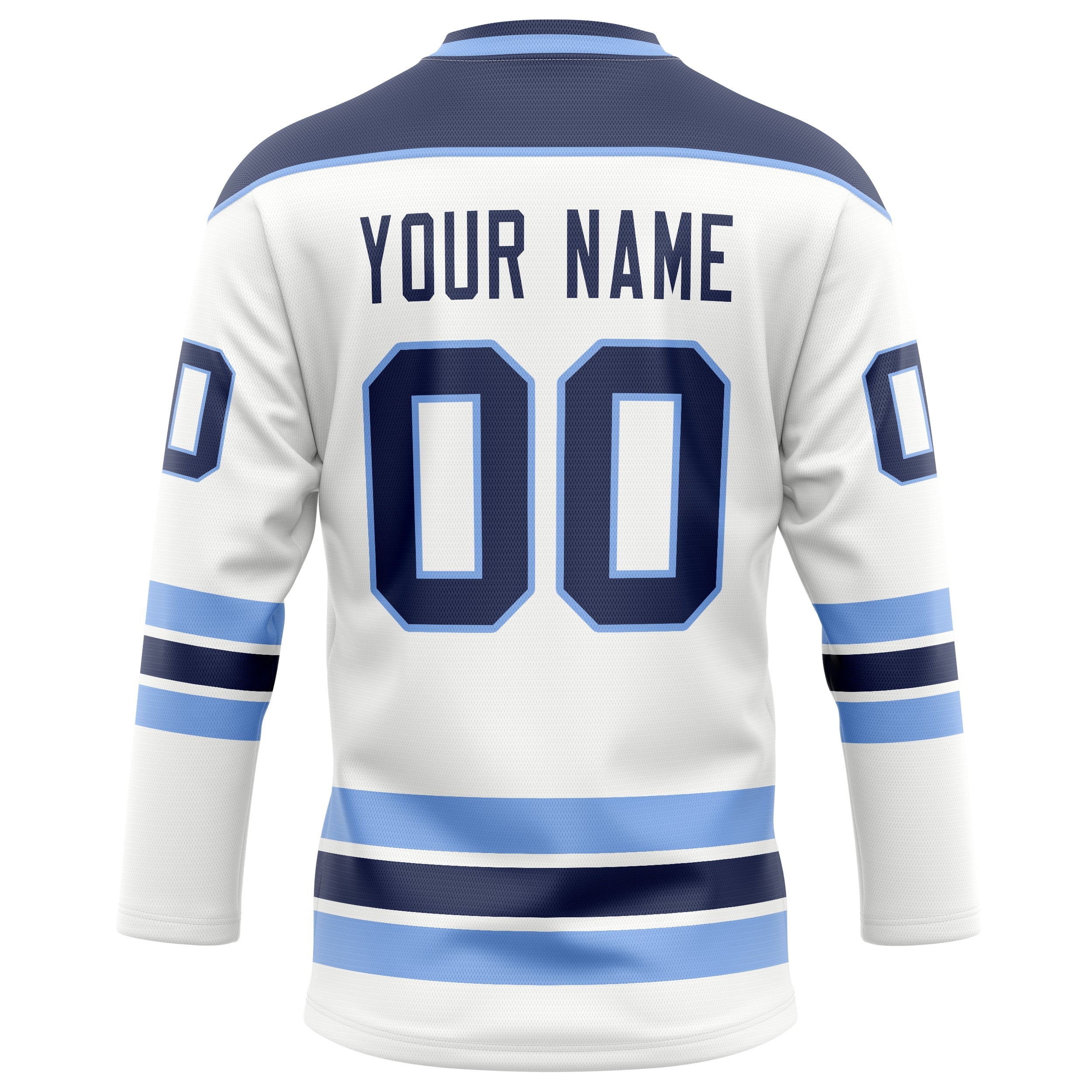 Custom White Navy Solid Colour Hockey Jersey