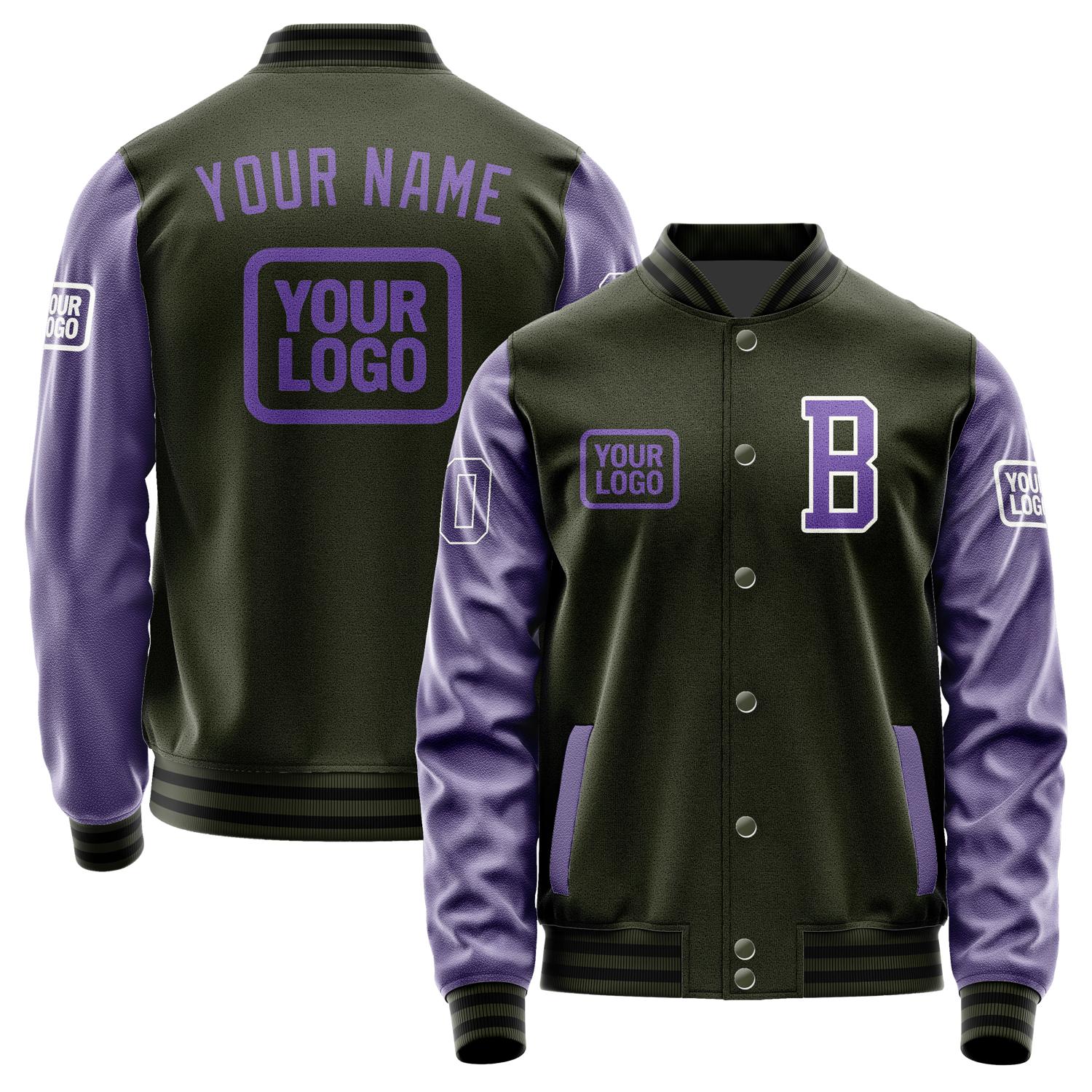 Custom Olive Light Purple Jacket JA020223021718232318