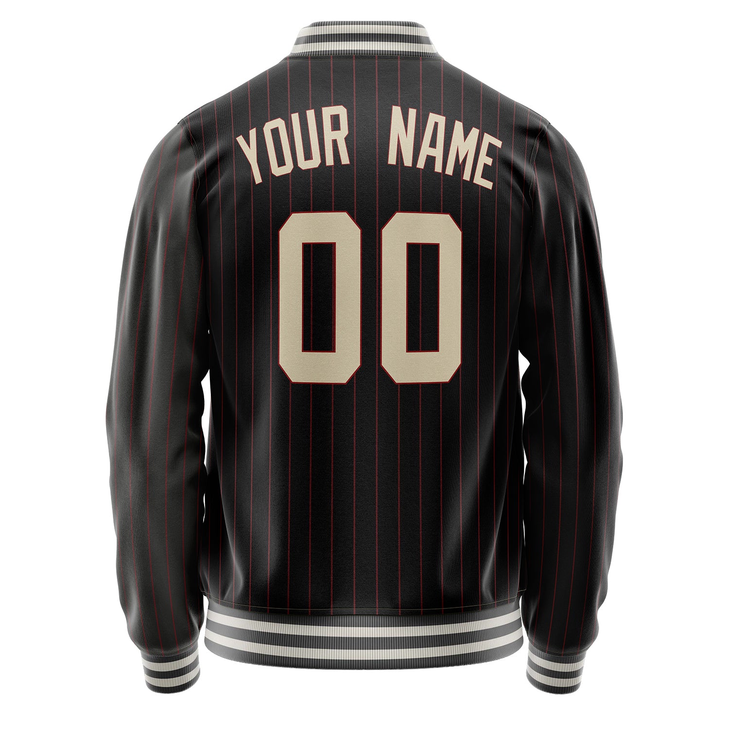 Custom Black Cream Varsity Letterman Jacket