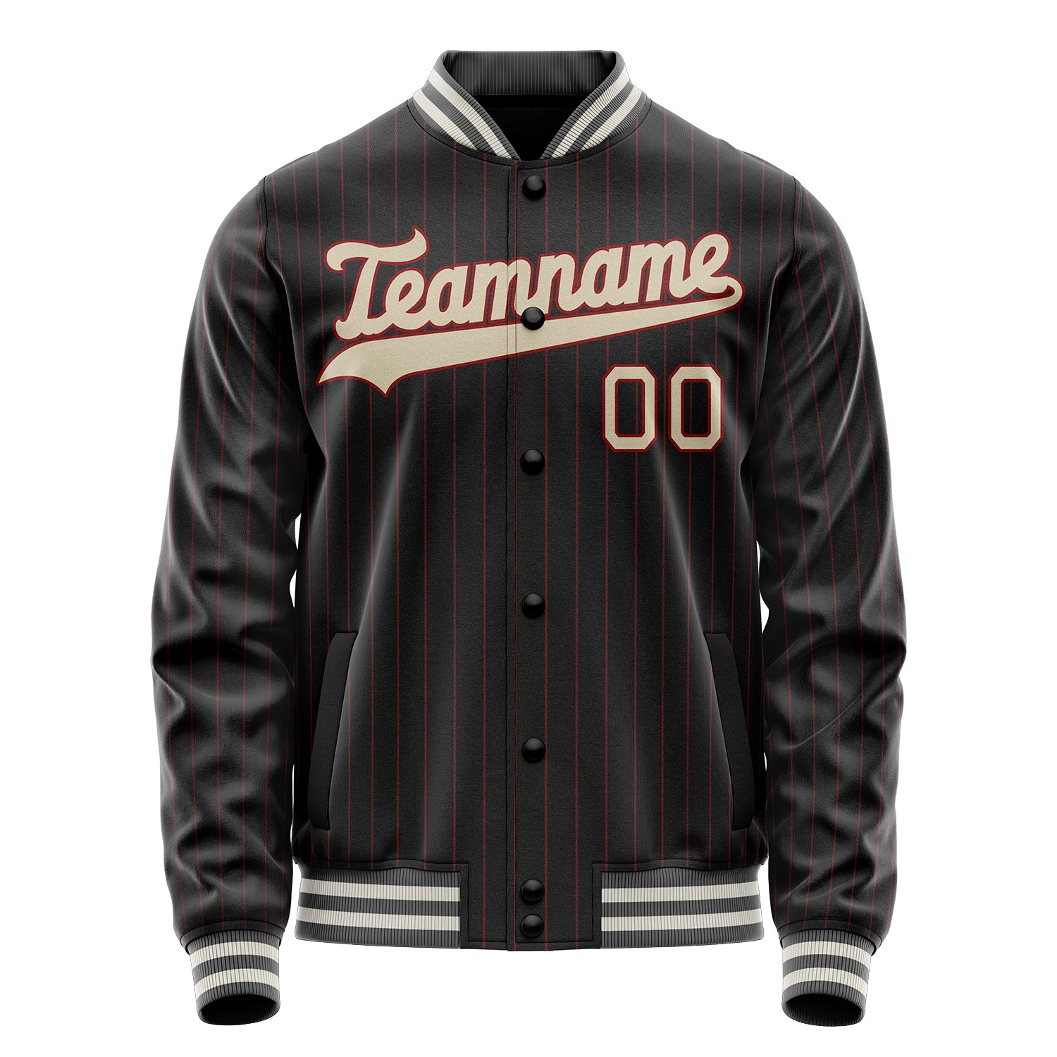 Custom Black Cream Varsity Letterman Jacket