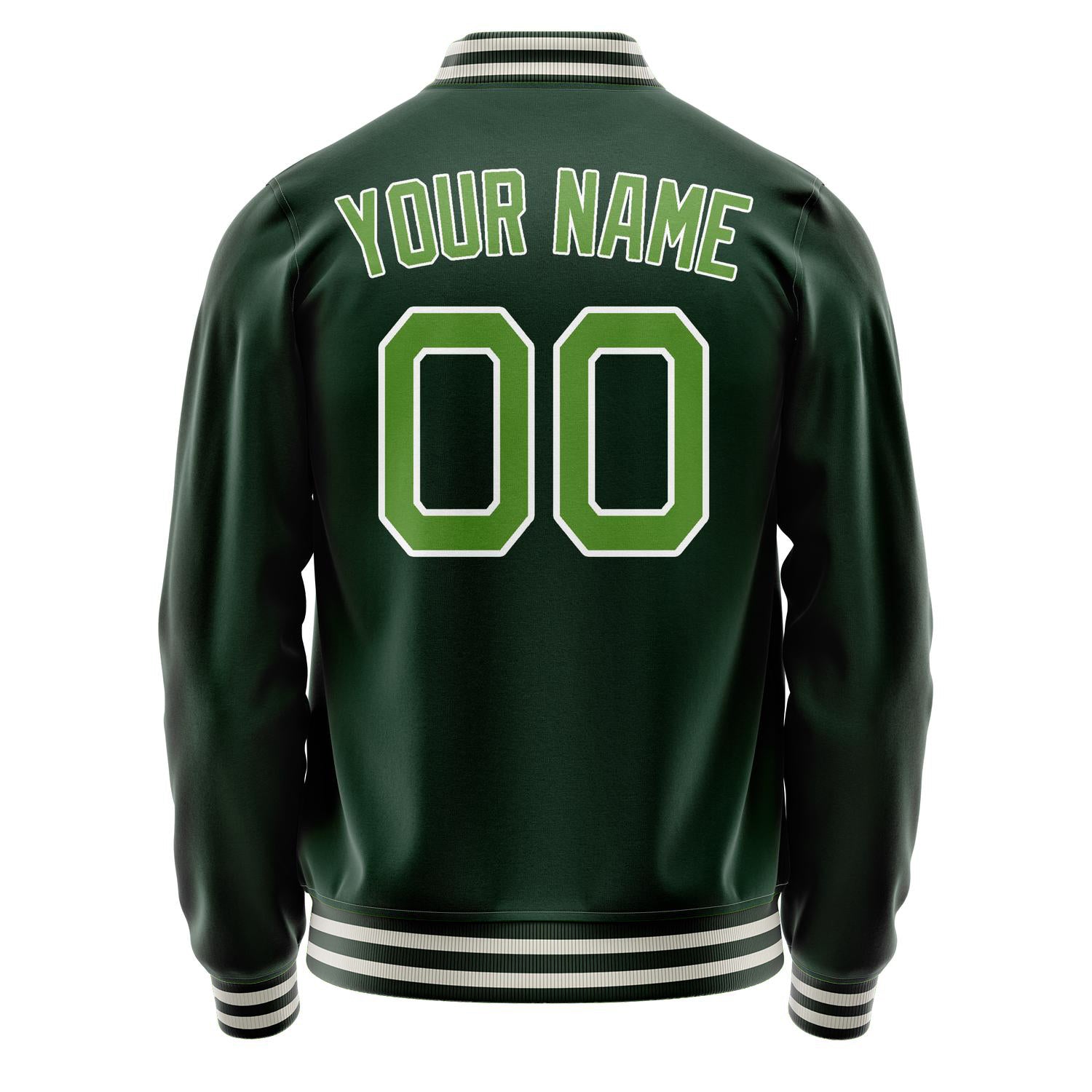 Custom Green Neon-Green Solid Color Varsity Letterman Jacket JA02240617JG196