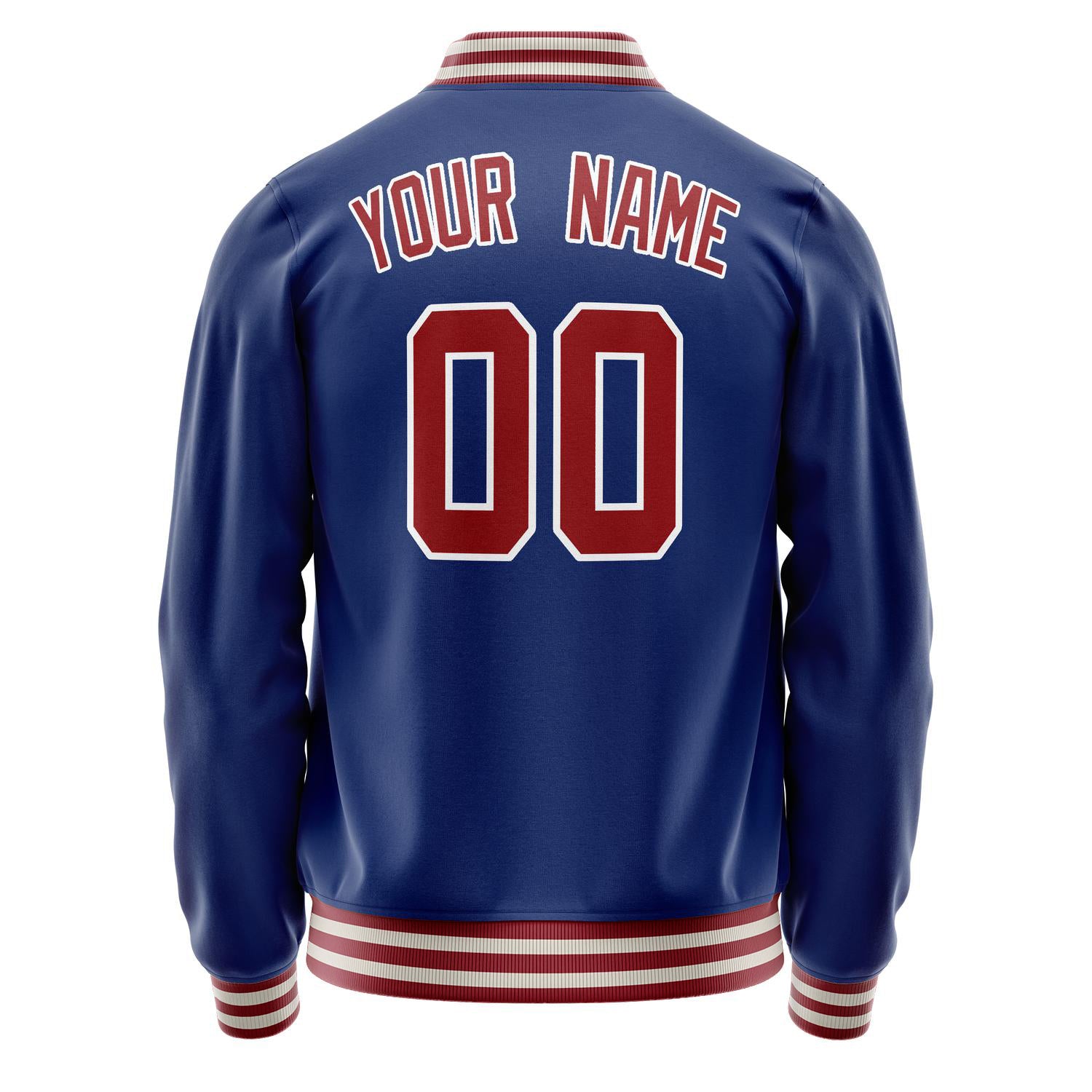 Custom Royal Crimson Solid Color Varsity Letterman Jacket JA02240617XF555