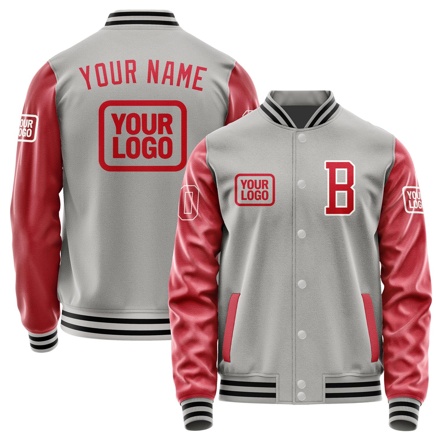 Custom Gray Red Jacket JA040414041718141418