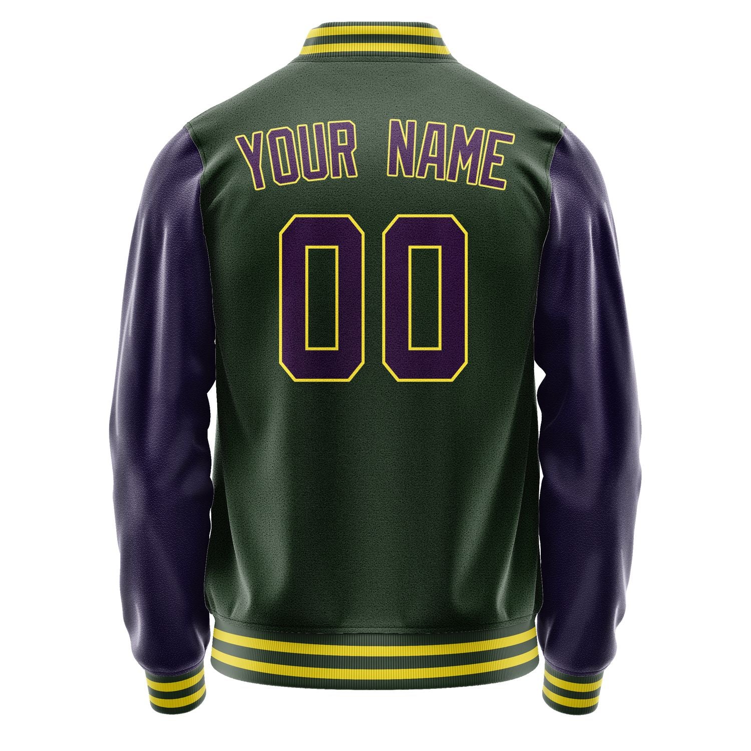 Custom Dark Green Purple Jacket JA0606070626B32607