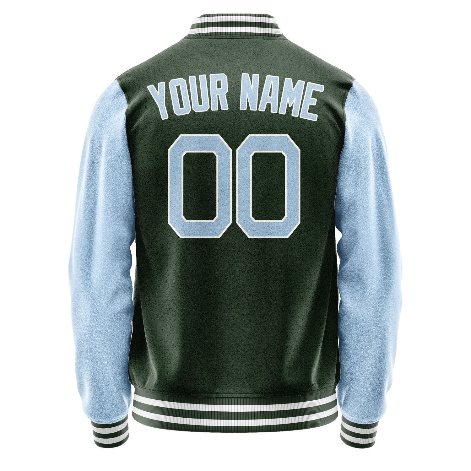 Custom Dark Green Light Blue Jacket JA0606080618B21808