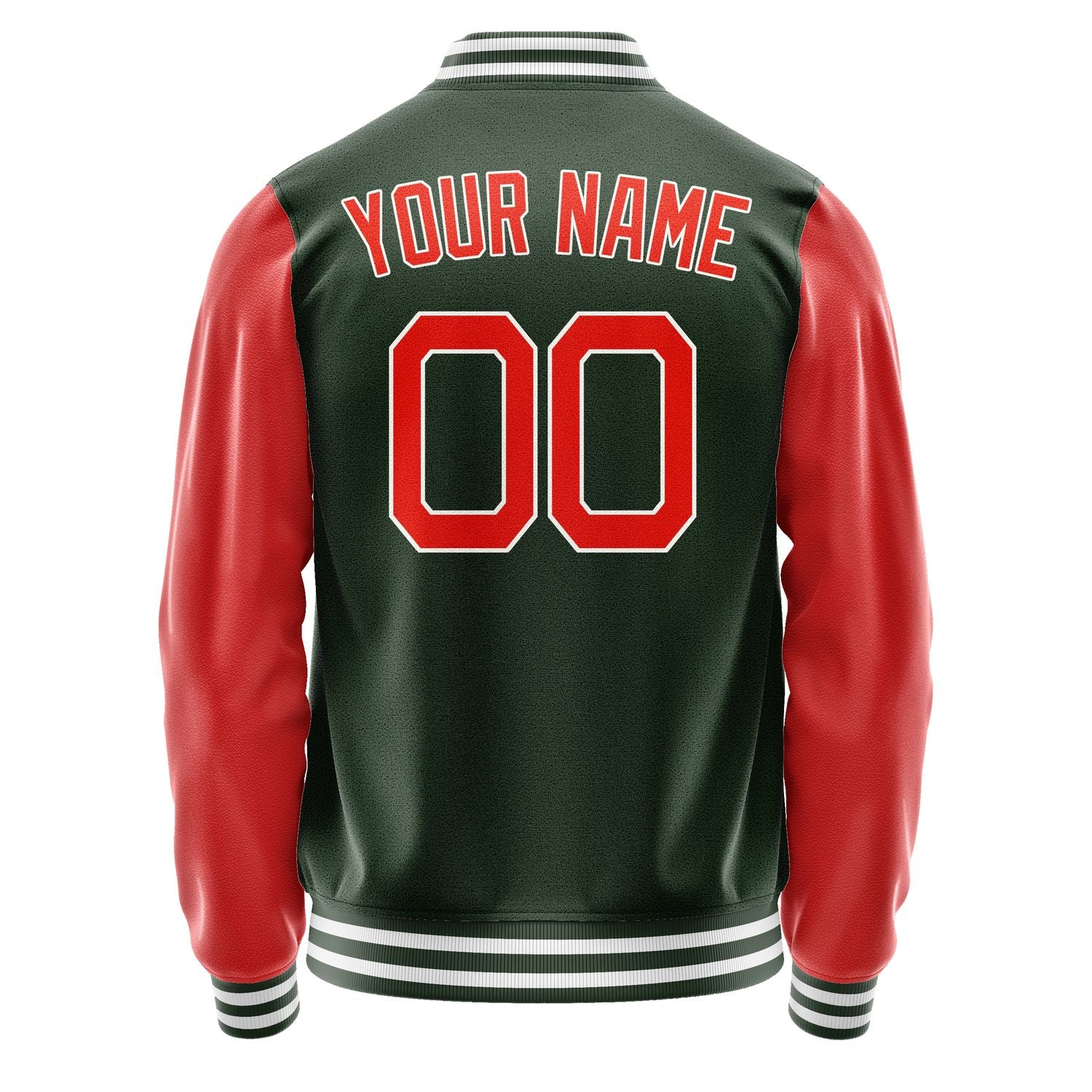 Custom Dark Green Orange Red Jacket JA0606120618B21812