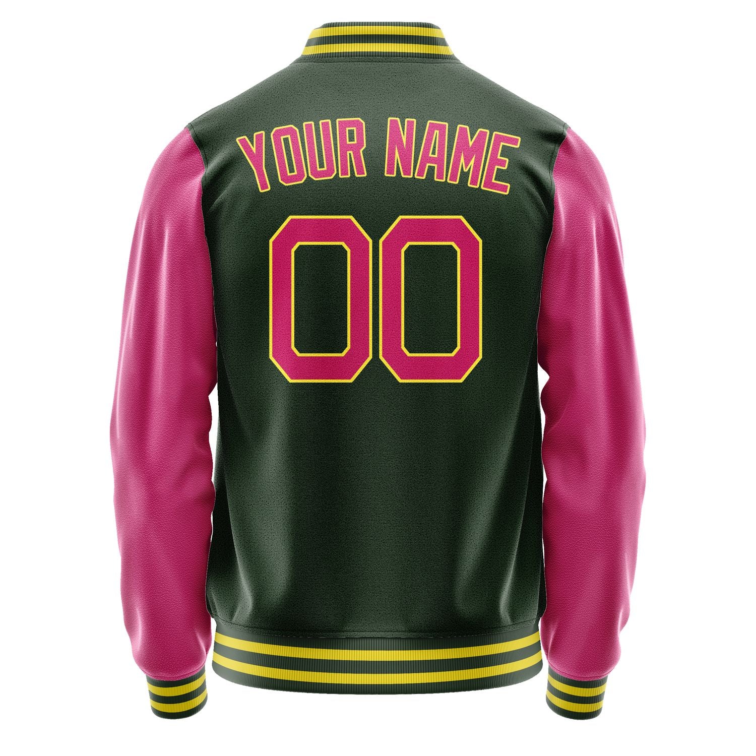 Custom Dark Green Pink Jacket JA0606130626B22613
