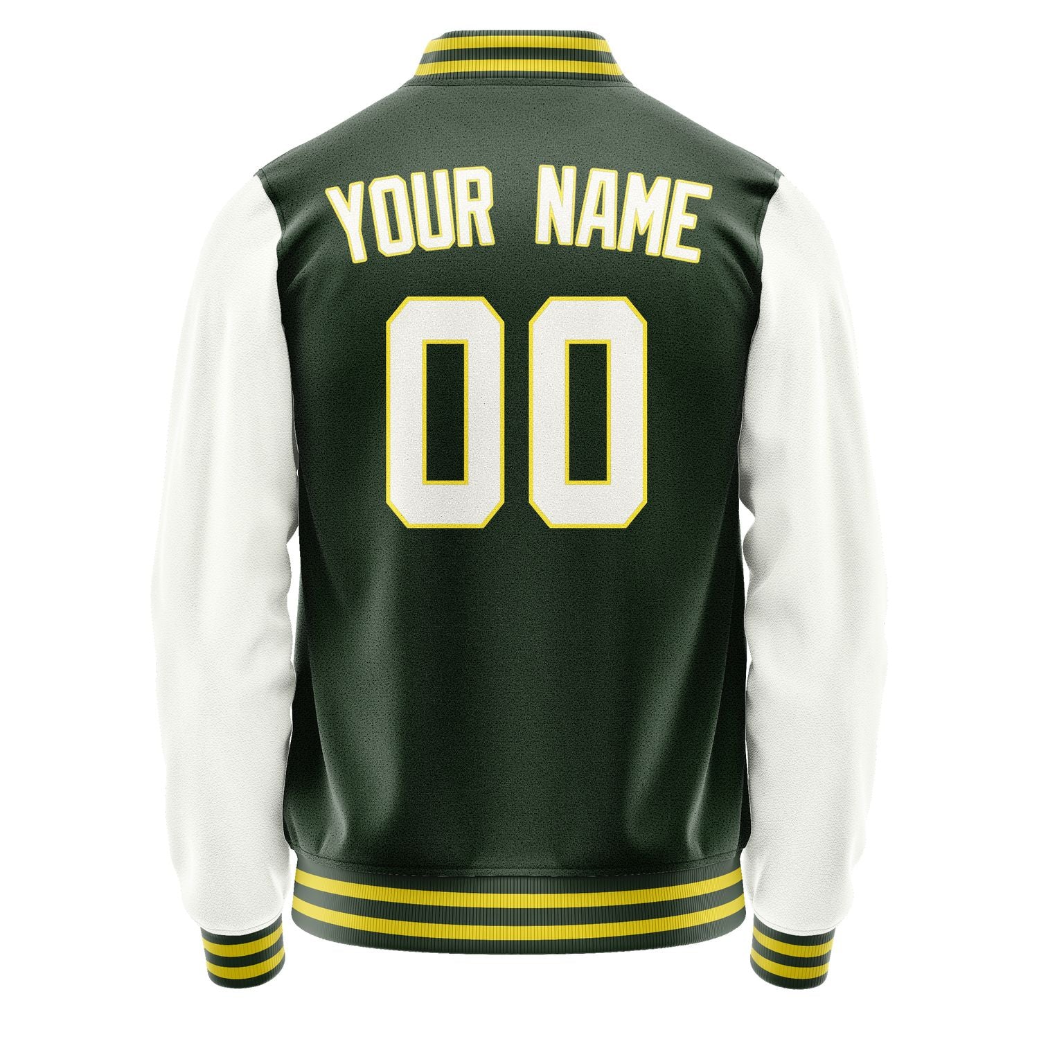 Custom Dark Green White Jacket JA0606180626B32618