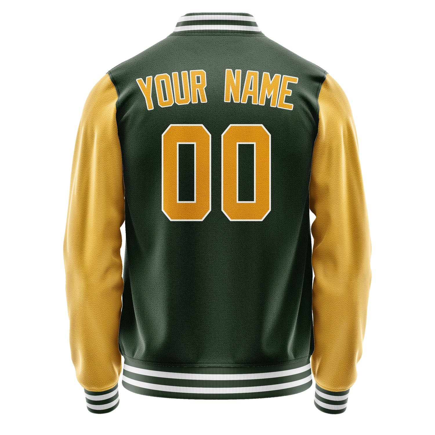 Custom Dark Green Yellow Jacket JA0606190618B31819
