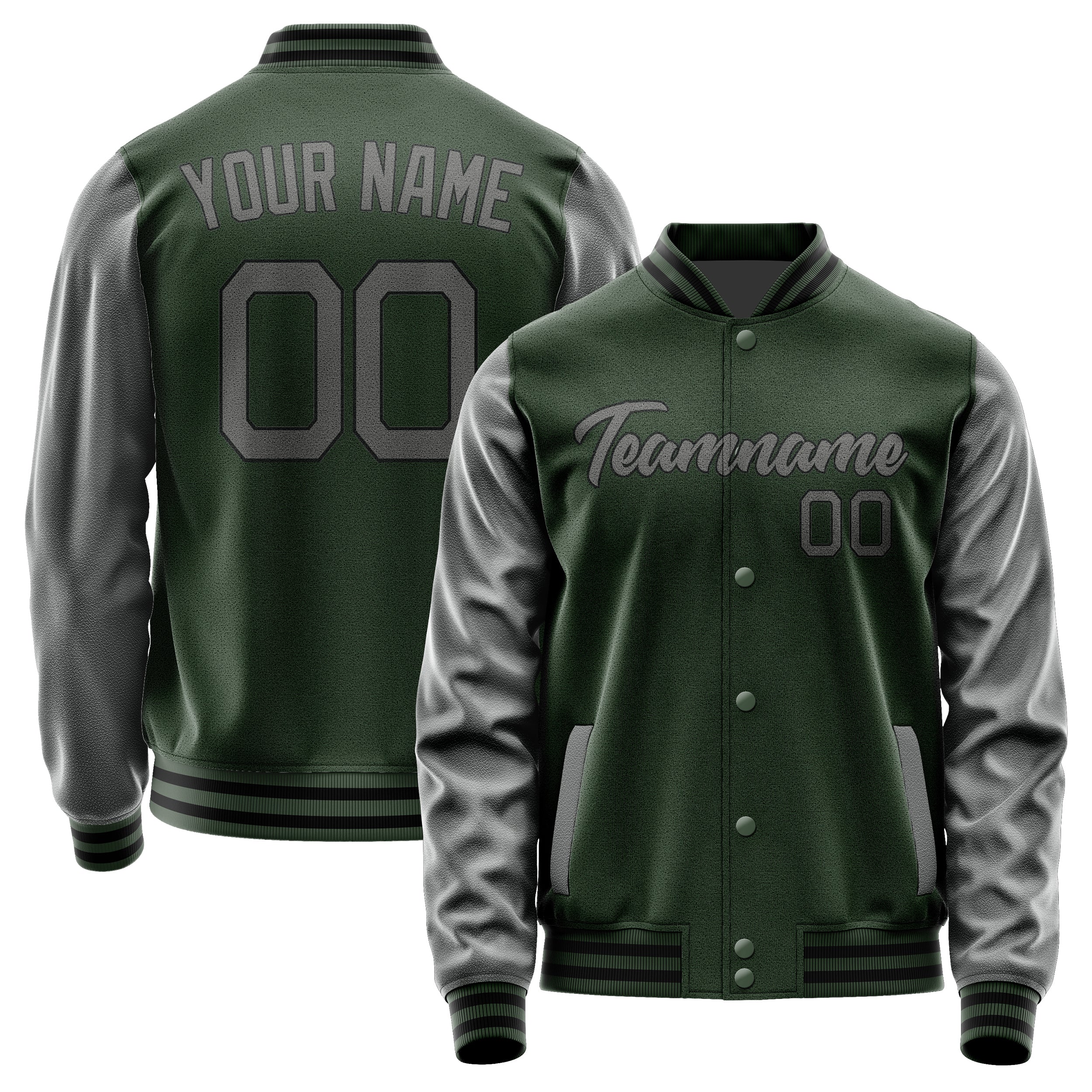 Custom Dark Green Dark Grey Jacket JA0606200617B21720