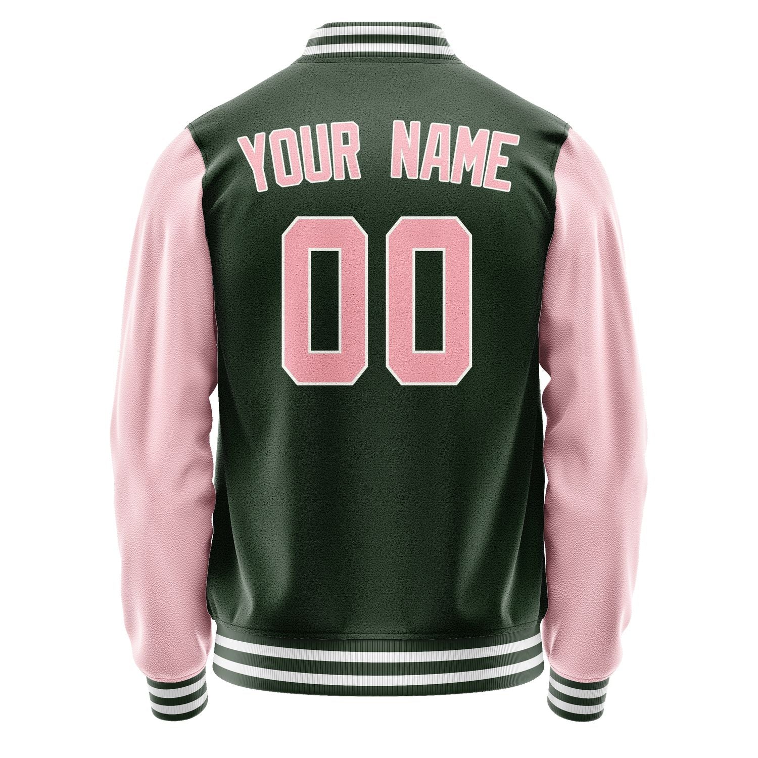 Custom Dark Green Light Pink Jacket JA0606210618B31821